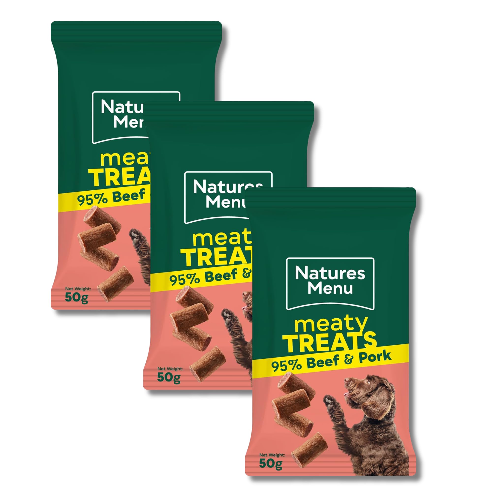 Natures Menu Original Beef Real Meaty Dog Treats, 3 x 50g — image 1