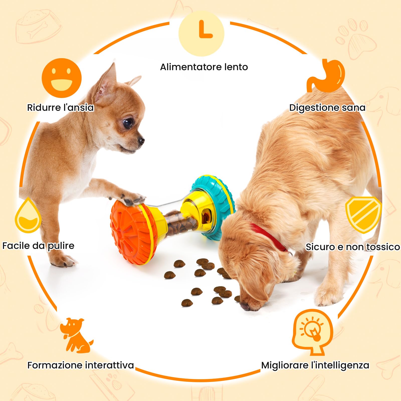 MateeyLife Giochi per Cani Interattivi - Giocattoli Mentalmente Stimolanti con Slow Feeder, Puzzle Anti Noia per Attivazione Mentale Cuccioli/Adulti