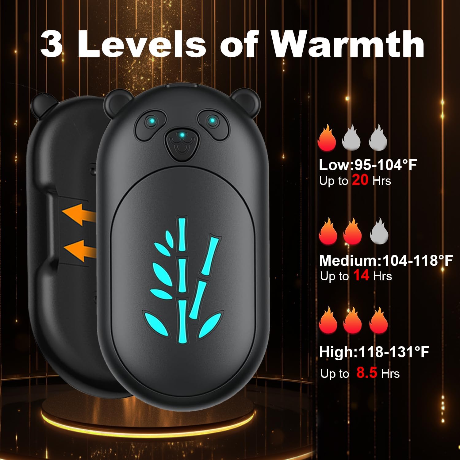 ‎Hand Warmers 2 Pack,Hand Warmers Rechargeable 6000mAh 20Hrs Long Safe Heat AI Smart Chips,Portable Pocket Heater,Gifts for Birthday,Outdoor,Golf,Hunting,Camping Accessories - Image 3