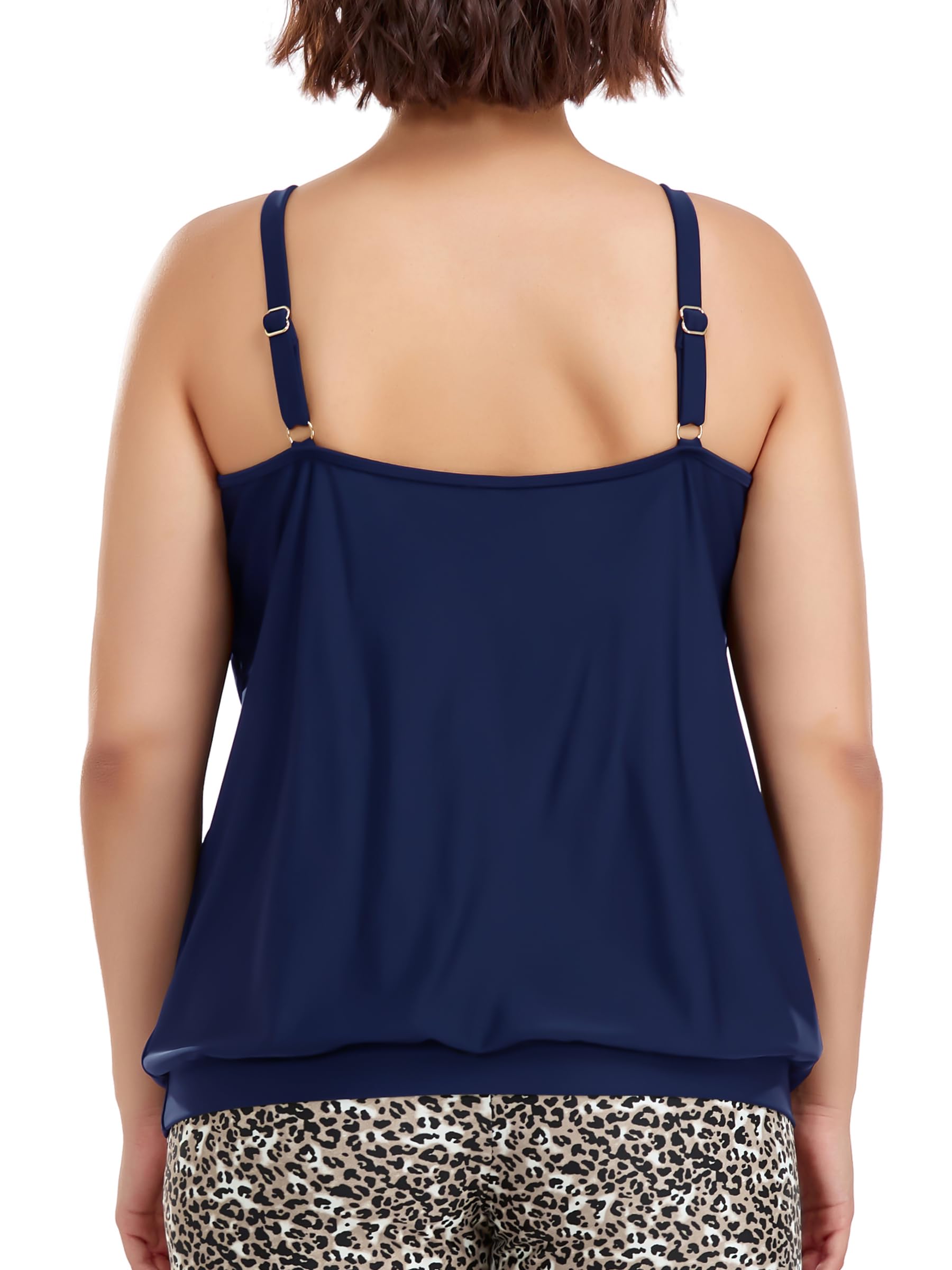 Ocean Blues Damski top tankini plus size tylko luźny krój bluzka tankini strój kąpielowy top
