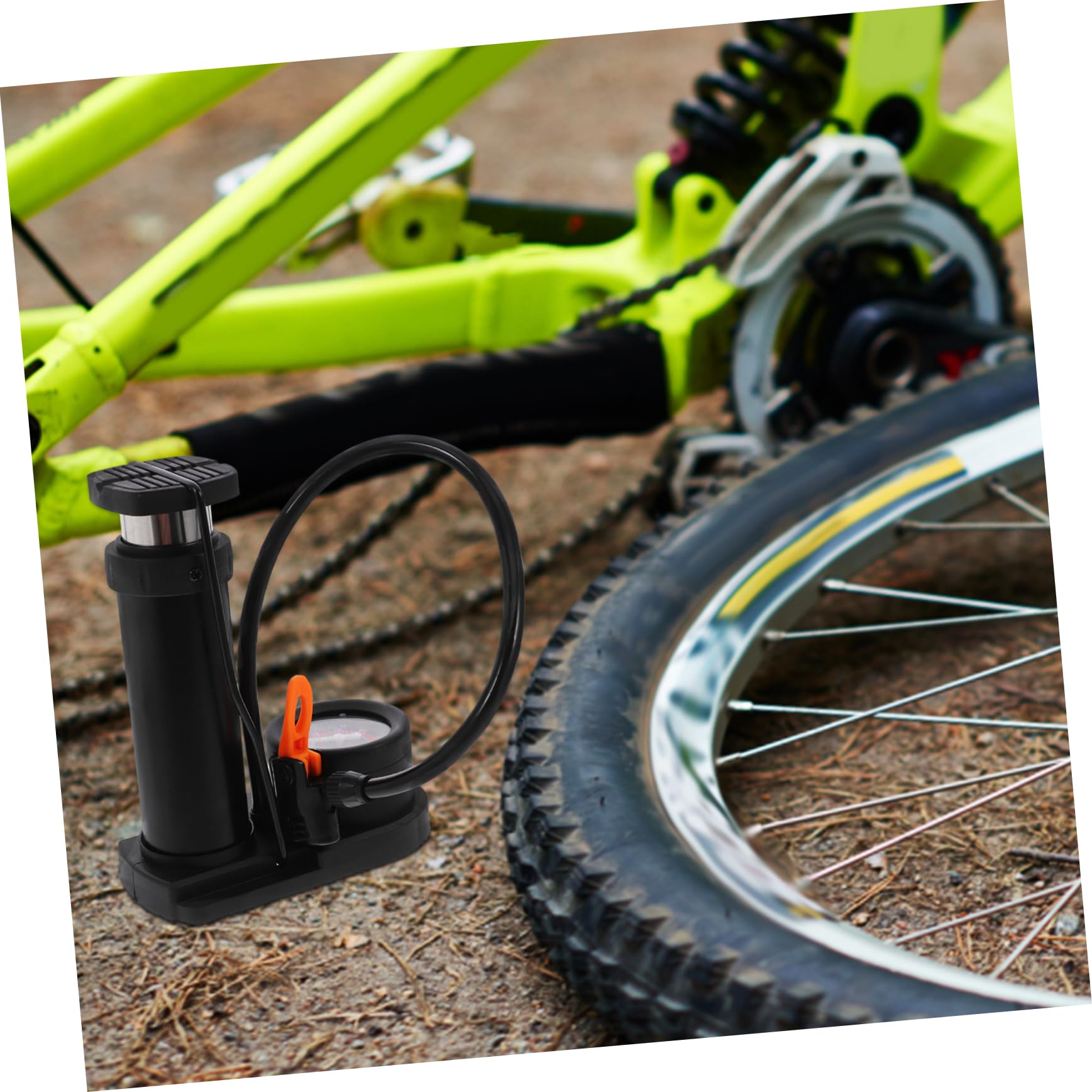 NULYLU Bike Air Pump Portable Pump with Gauge for Mountain Bike Electric Vehicle Motorcycle