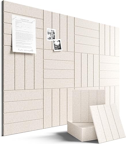 Miniatura 19 de Tablón de anuncios grande de fieltro de 48 x 36 pulgadas, alternativo, paquete de 12 con 70 pestañas adhesivas extraíbles seguras, tableros
