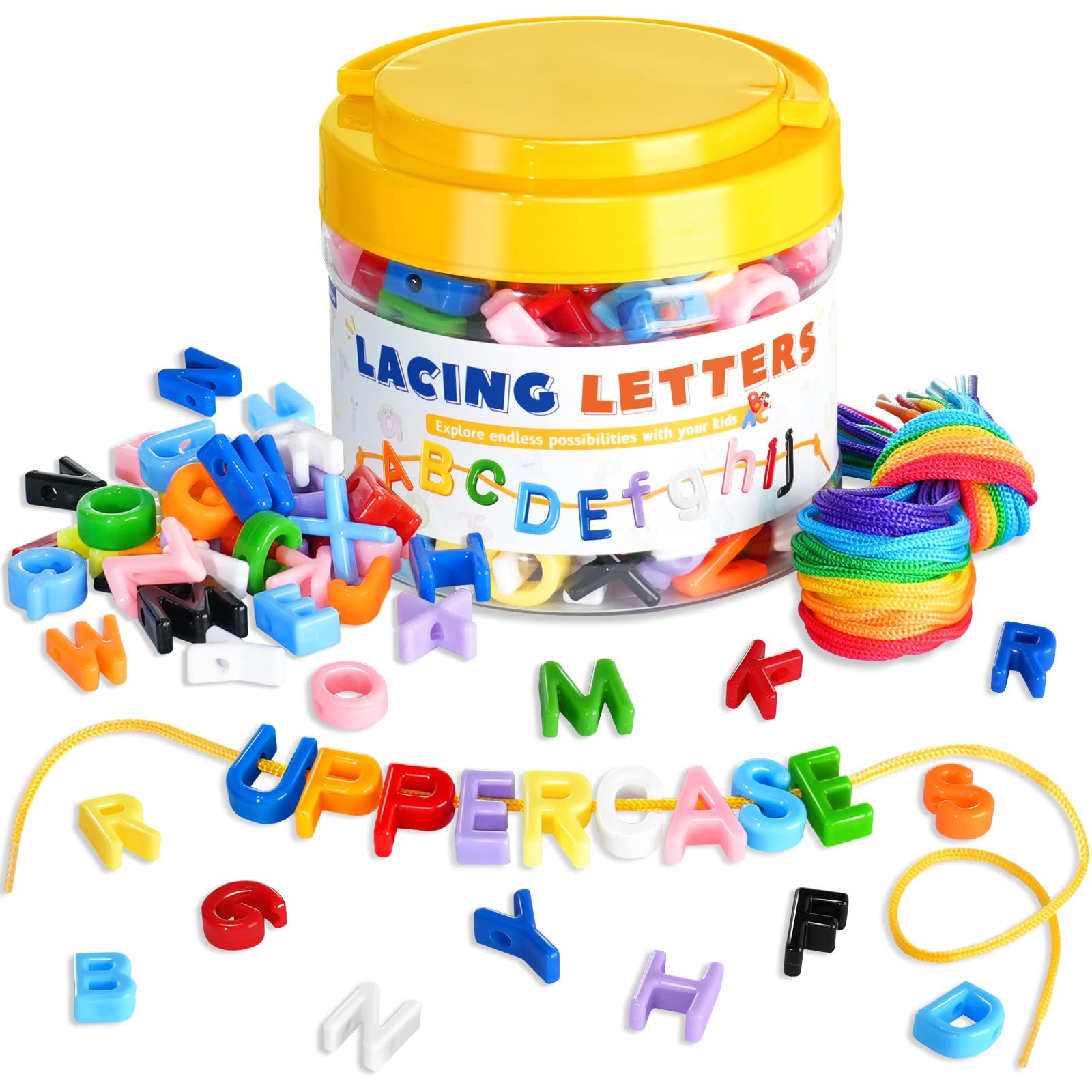 【TOFT SCO019 Red, Blue, Yellow 6個セット】 Amazon.com: 278 Pcs Lacing Letters Beads, Uppercase Alphabet