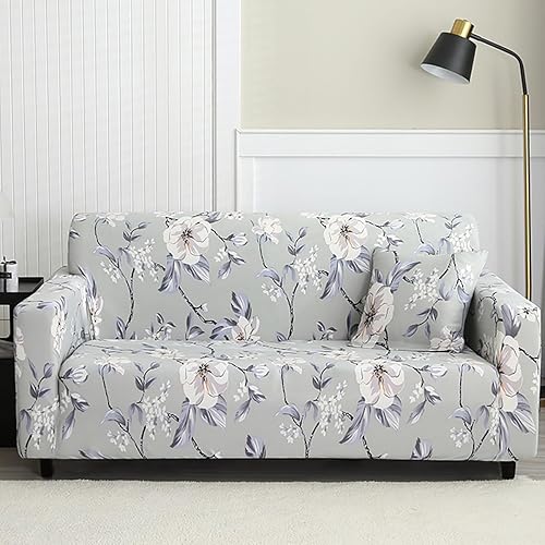 DJY Fundas elásticas para sofá con estampado azul, fundas para sofá de 3 cojines, protector universal de muebles lavable para decoración de muebles