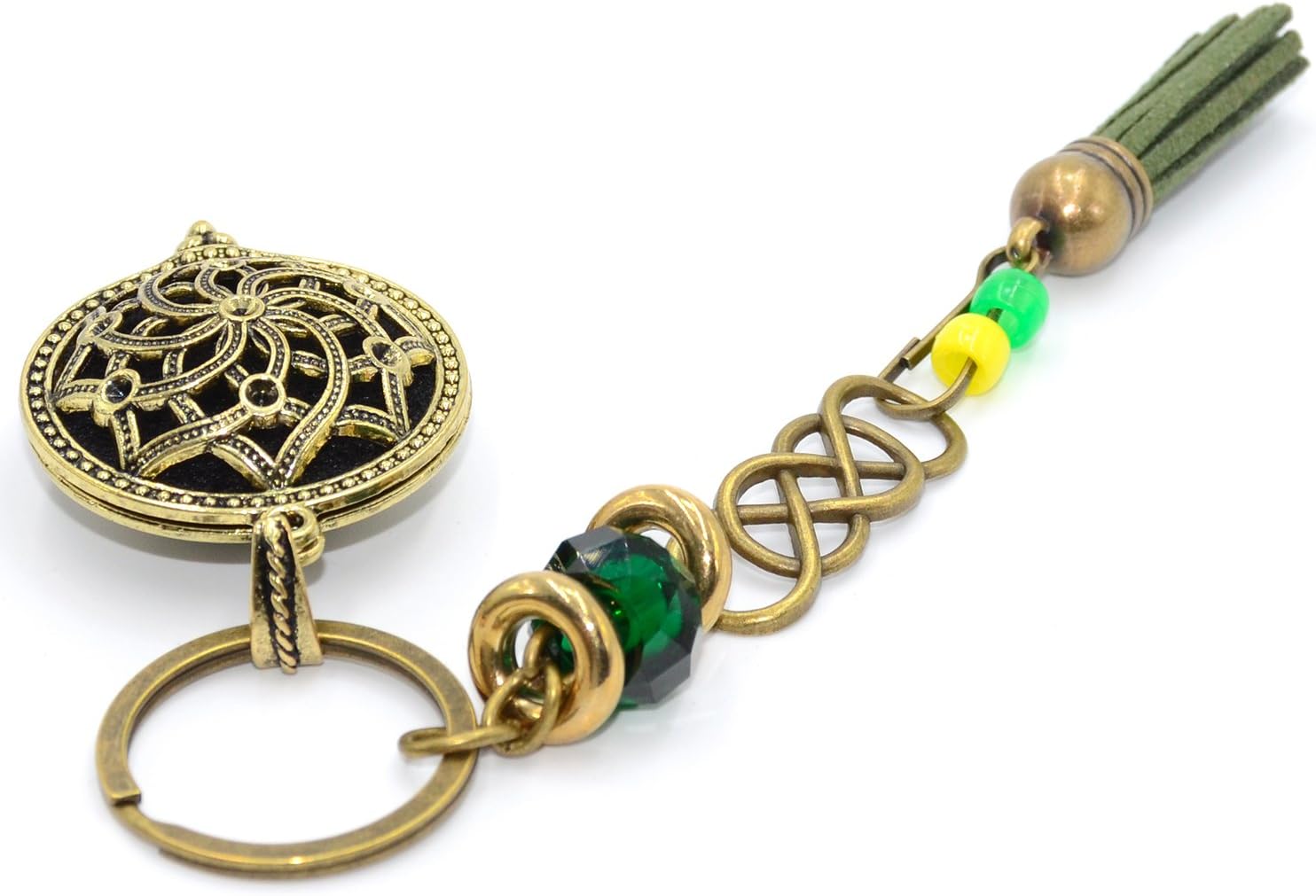 (Free Gift) Bronze Essential Oils Perfume Diffuser Locket Keychain and Car Charm