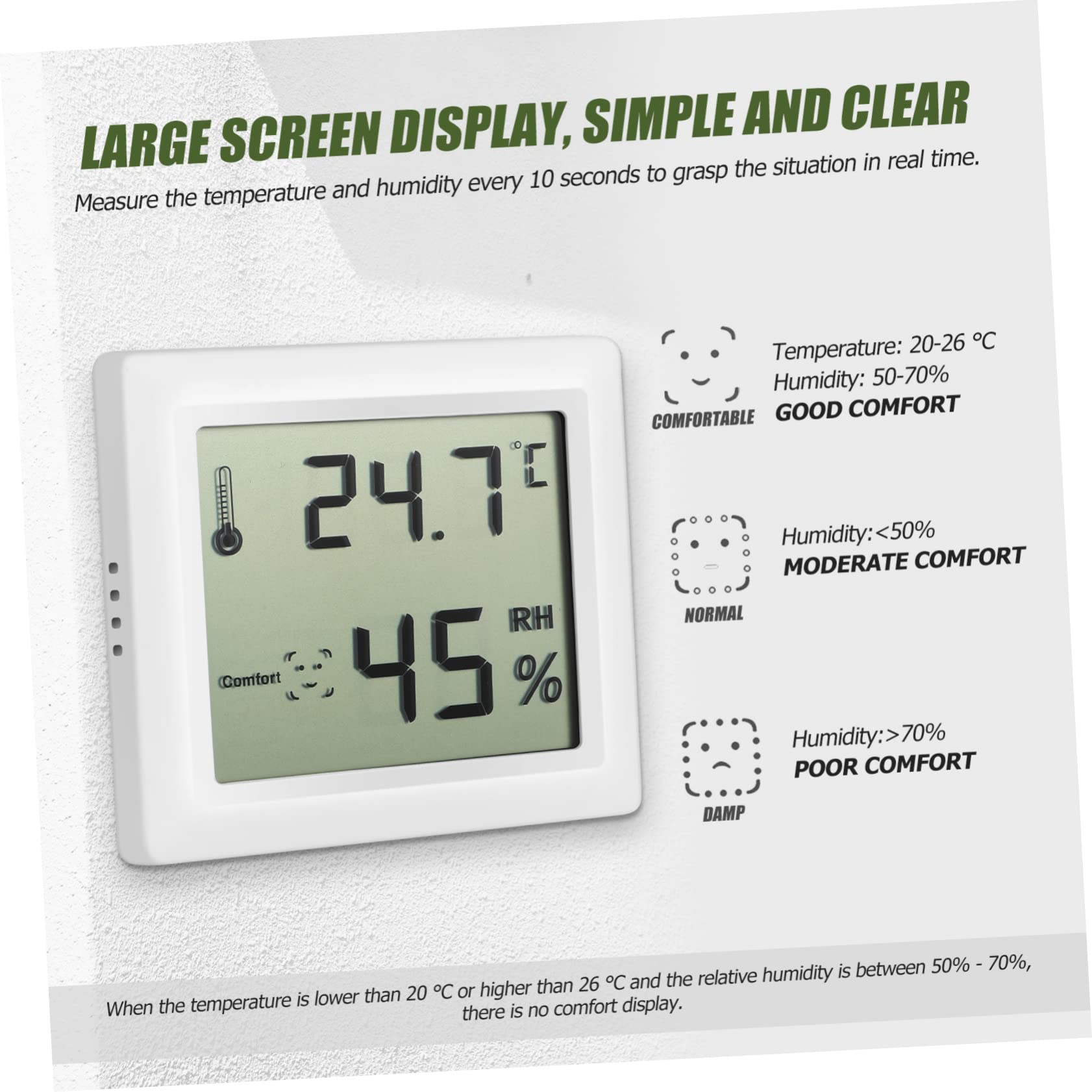 Baluue 4stücke Hygrometer Und Thermometer Für Innenräume Temperatur Und Feuchtigkeitsmonitor Mit Großem Lcd-display Präziser Messung Für Wohnräume Und Gewächshäuser