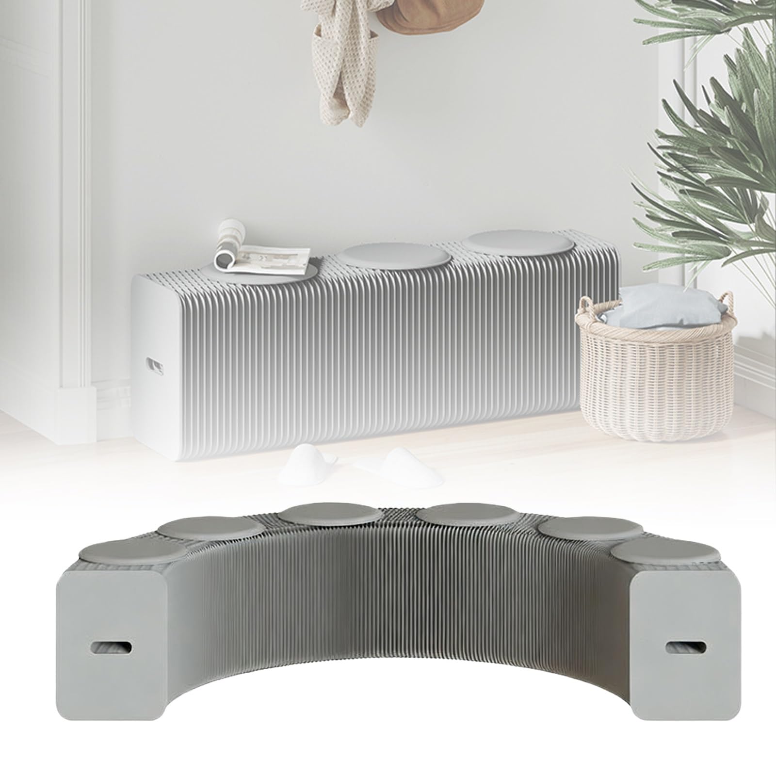 Tabouret pliable en accordéon au design nid d'abeille durable