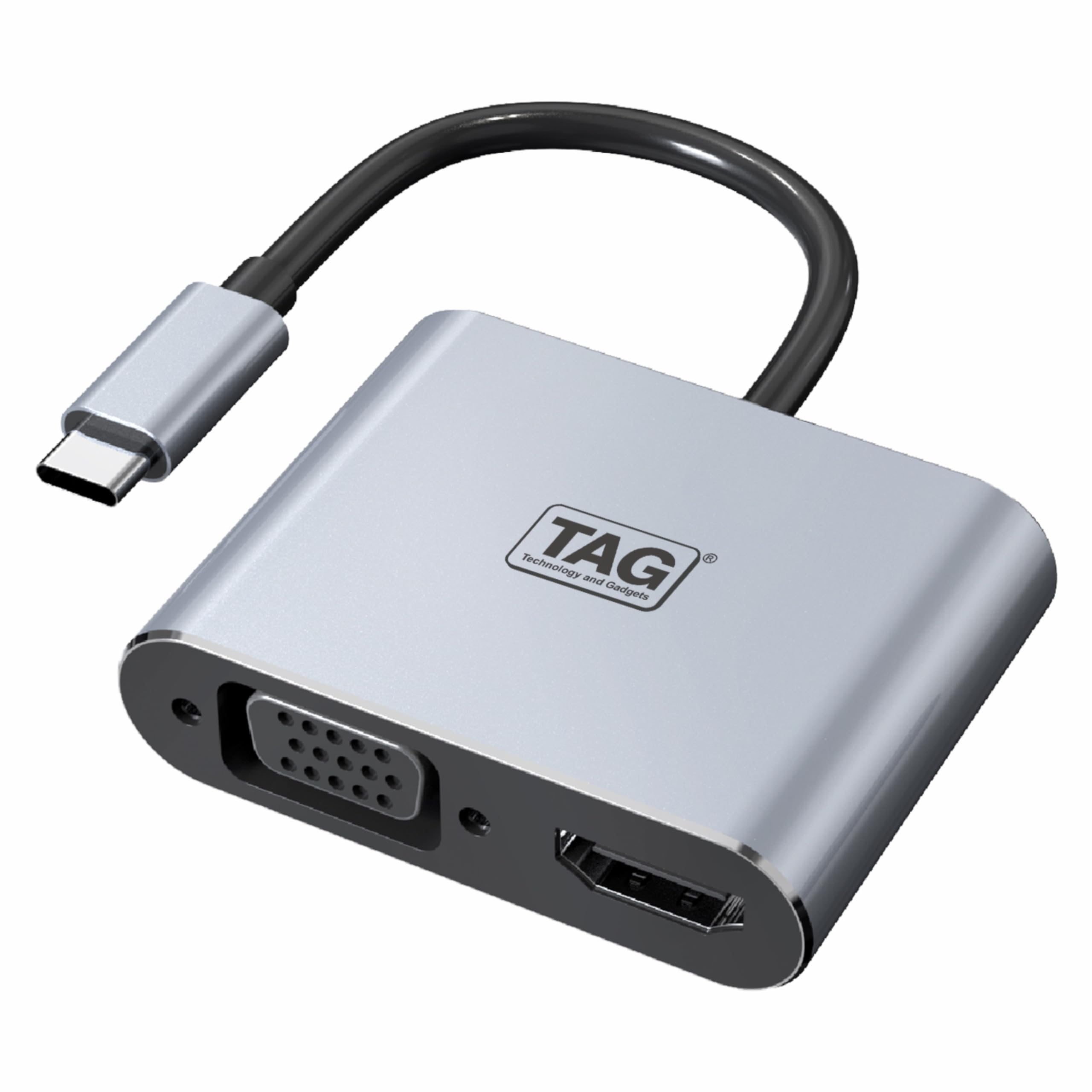 TAG 4 in 1 Type C Multiport Adapter Hub with 4K@30 Hz HDMI, USB 3.0, VGA Port, 100W Type C PD for Charging | Metal Body | Supports PC, MacBook Pro Air, Laptops, Tablets and Other Type C Devices-image-33