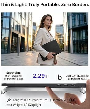 KOOFORWAY 15.6 FHD Portable Monitor Touchscreen for Laptop | 10-Point Touch FHD IPS screen with dual speakers, protective case & stand. For Laptop PC Phone Gaming