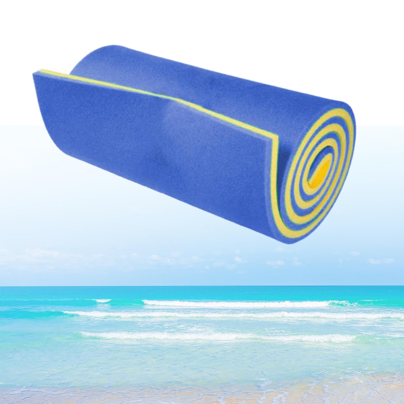Colchoneta Flotante con Hamaca de Piscina para Adultos , Azul y amarillo