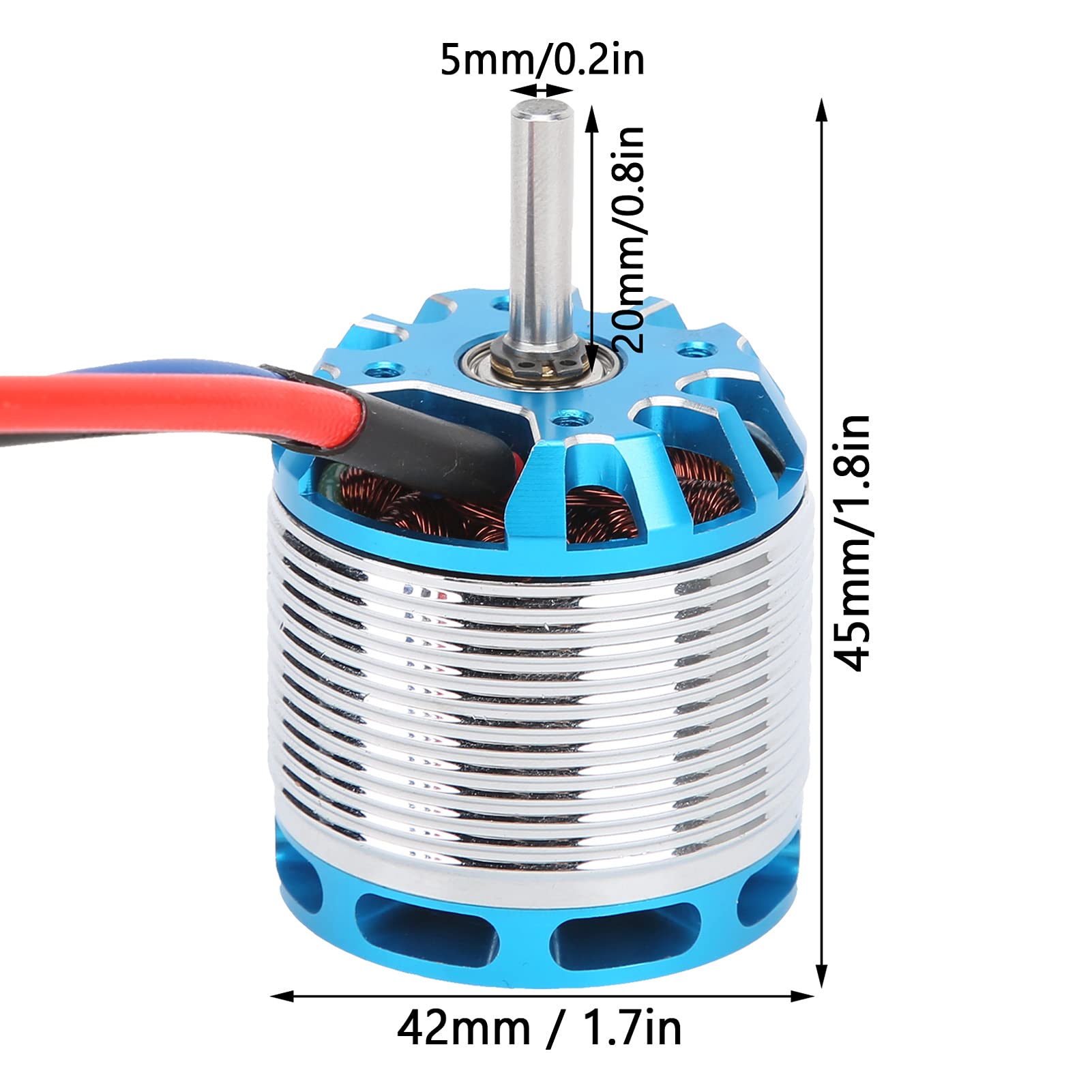 Fernbedienungs-Hubschraubermotor, H500 3524 1600KV Hubschraubermotor Metall-Hochgeschwindigkeitsmotor für Fernbedienungs-Hubschraubermotor
