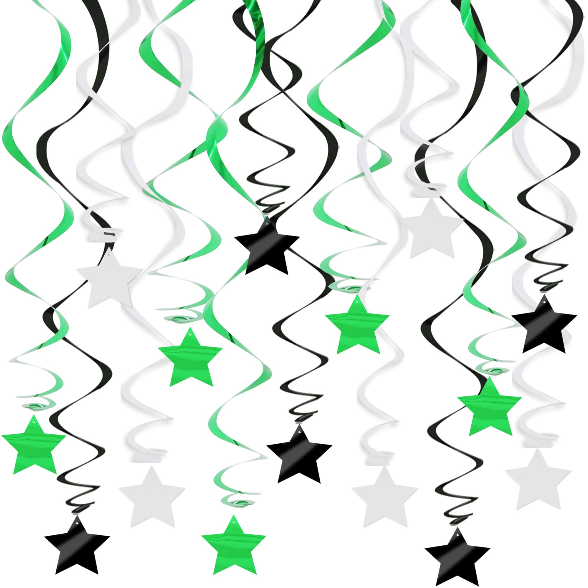 Silver Star Party Decorations - 15 Swirls -25