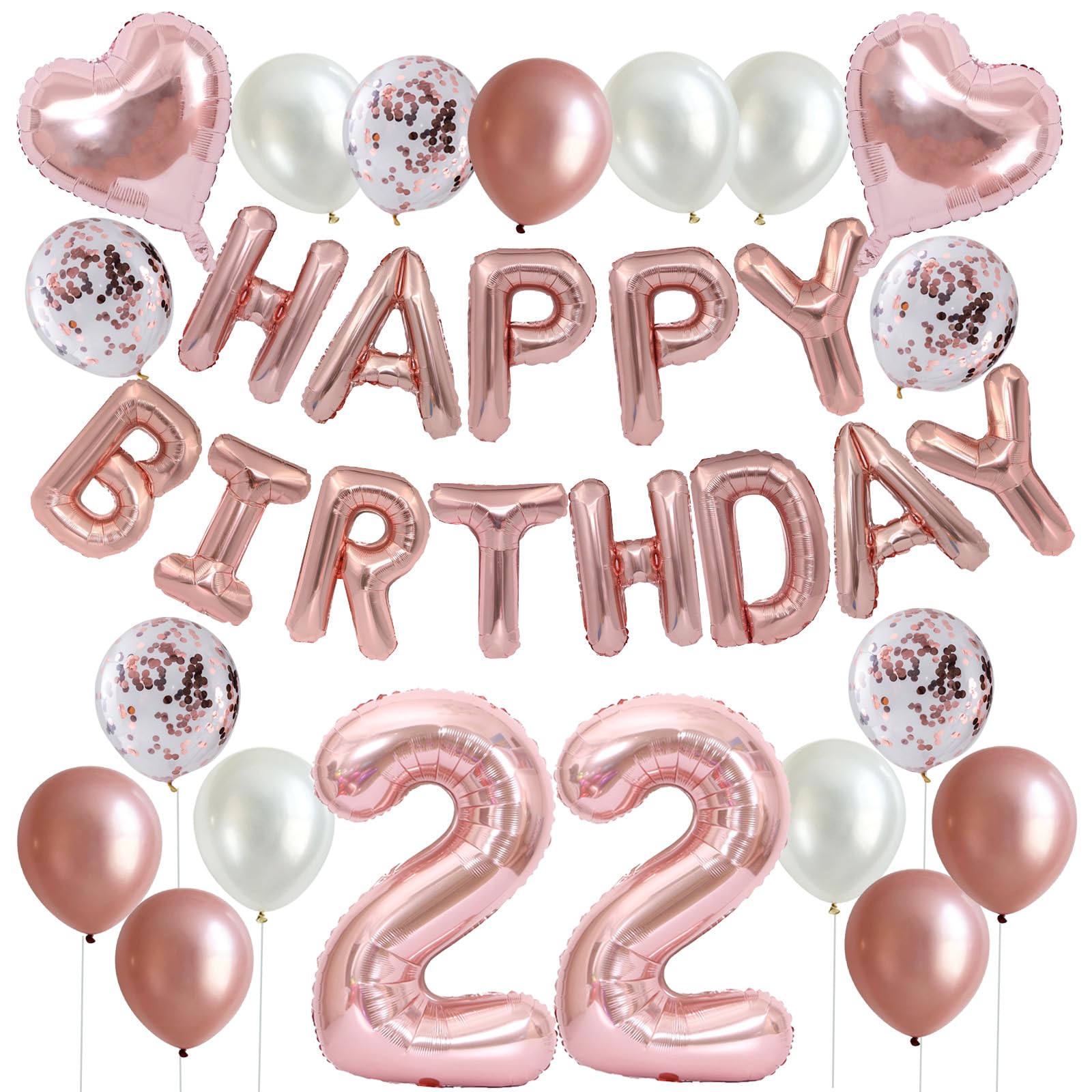 Amazon | HAPPY BIRTHDAY 誕生日 バルーン 風船 飾り付け セット 22歳