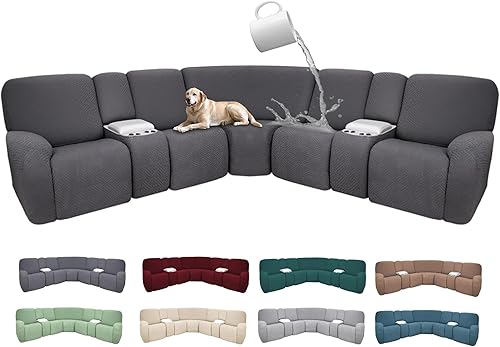 Miniatura 490 de Fundas 100% impermeables para sofá reclinable seccional, fundas para sofá reclinable en forma de L, funda para sofá seccional de esquina en forma de