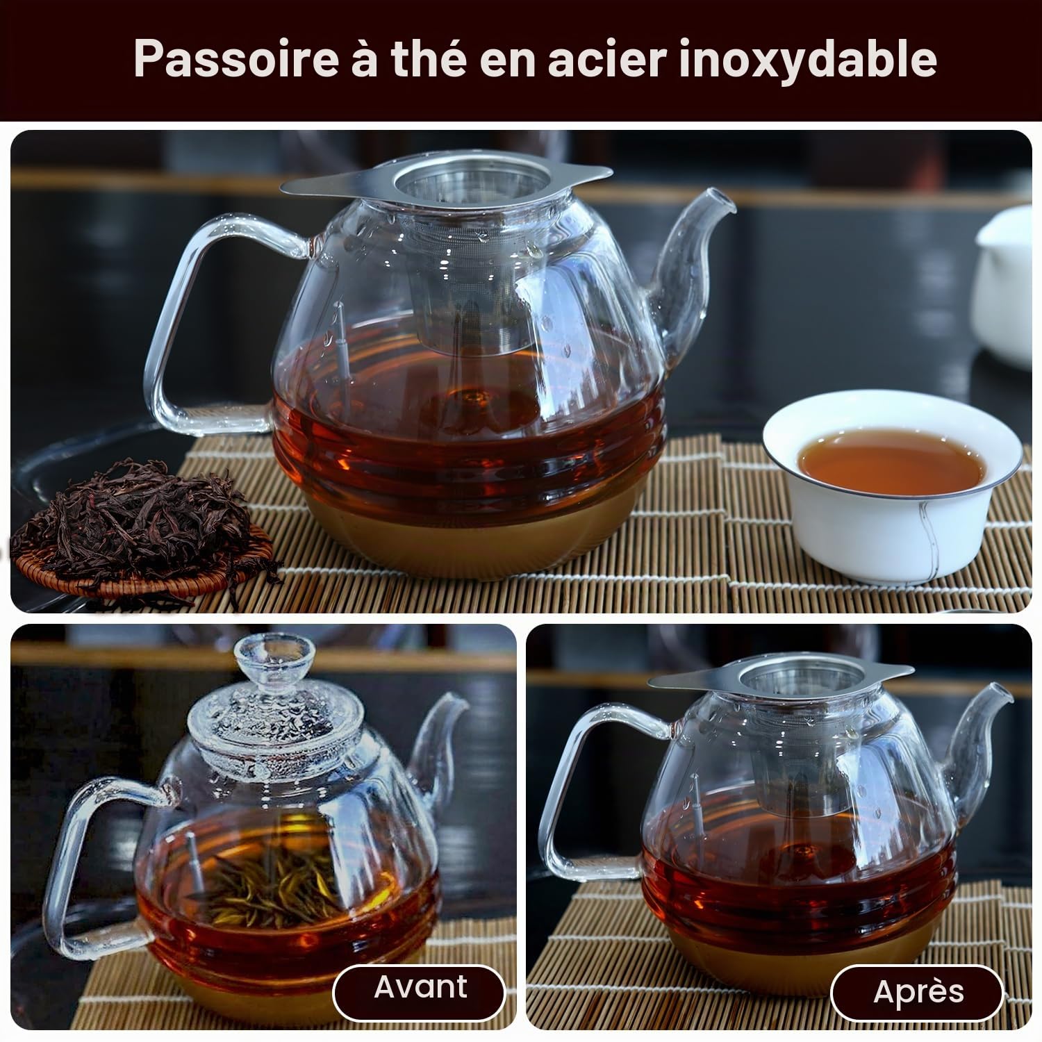 2 Pièces Infuseur Thé en 304 Acier Inoxydable, Infuseur à thé Trou Fin, Réutilisable Infuseur à Thé, Filtre à Thé Pour Tasses Et Théières De Différentes Tailles