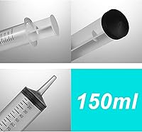 Vista 3 de 2 jeringas de 150 ml grandes, jeringas industriales de jardín de plástico para laboratorios científicos, medición, riego, relleno, filtración, usos