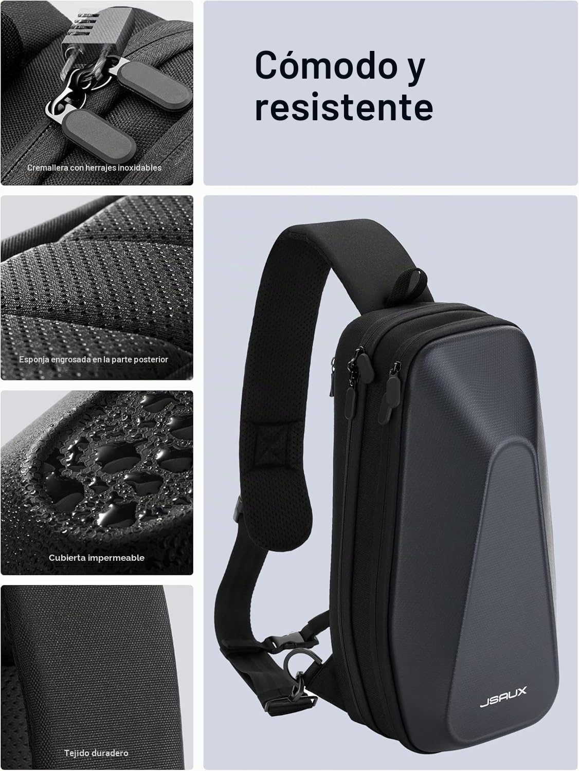 JSAUX Bolsa Sling para Steam Deck (OLED)/ROG Xbox Ally X (2025)/Xbox Ally/ROG Ally (X), Funda de Transporte con Carcasa Rígida, Bolsa Crossbody de Accesorios para Viajes - BG0105X