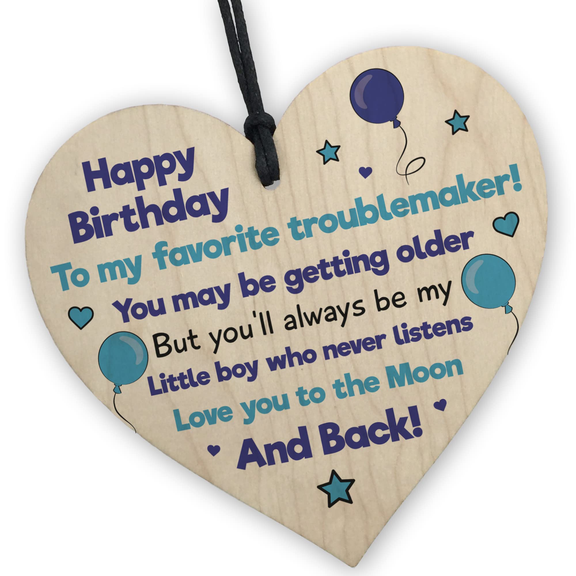 Red Ocean Funny Birthday Gift For Son From Mum 18th 21st 30th Wood Heart Funny Gift For Son Birthday Son Birthday Gift Joke Gift