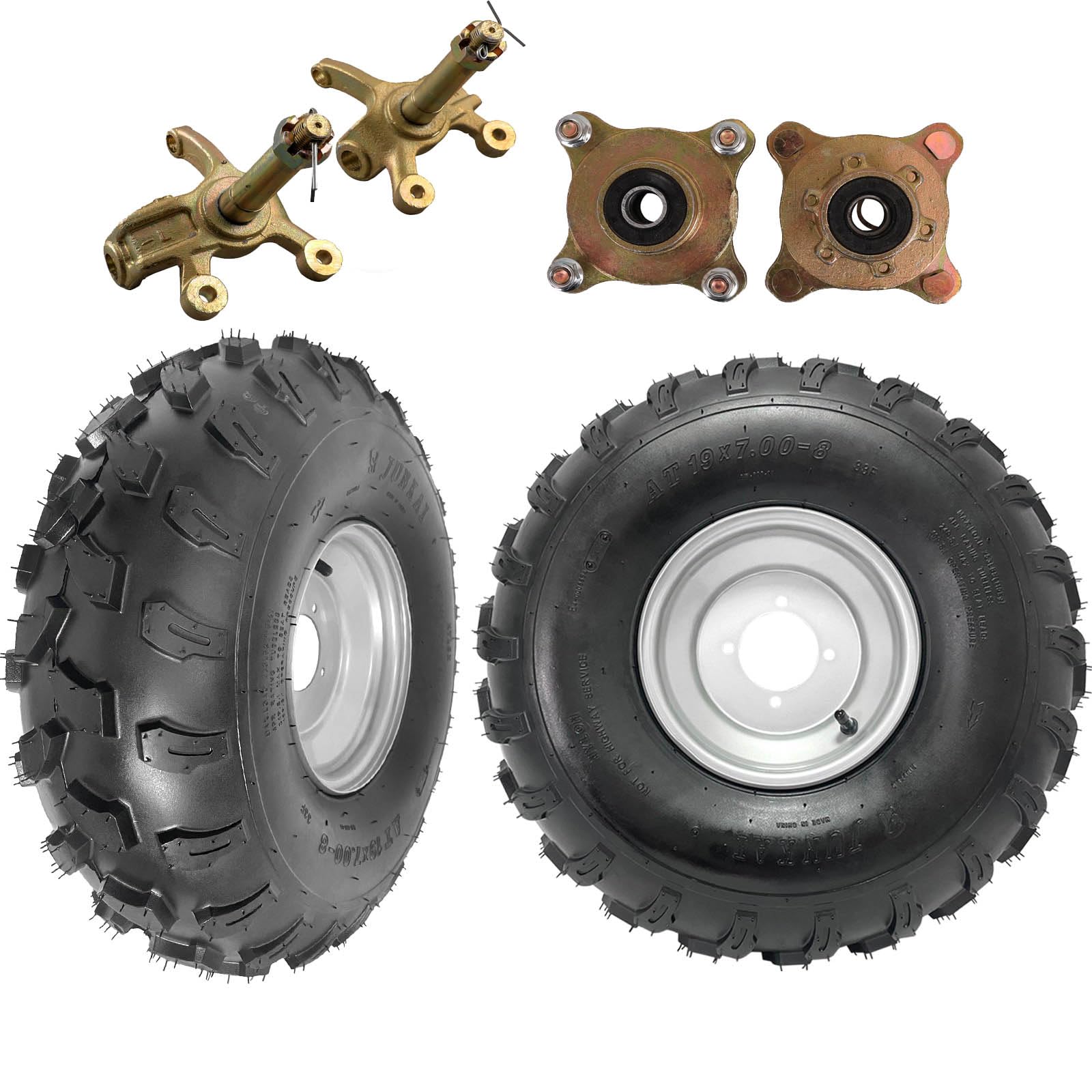 Amazon.com: YC Yier 2pcs 19x7.00-8 19x7-8 Tires with Rims 4 Bolt 8