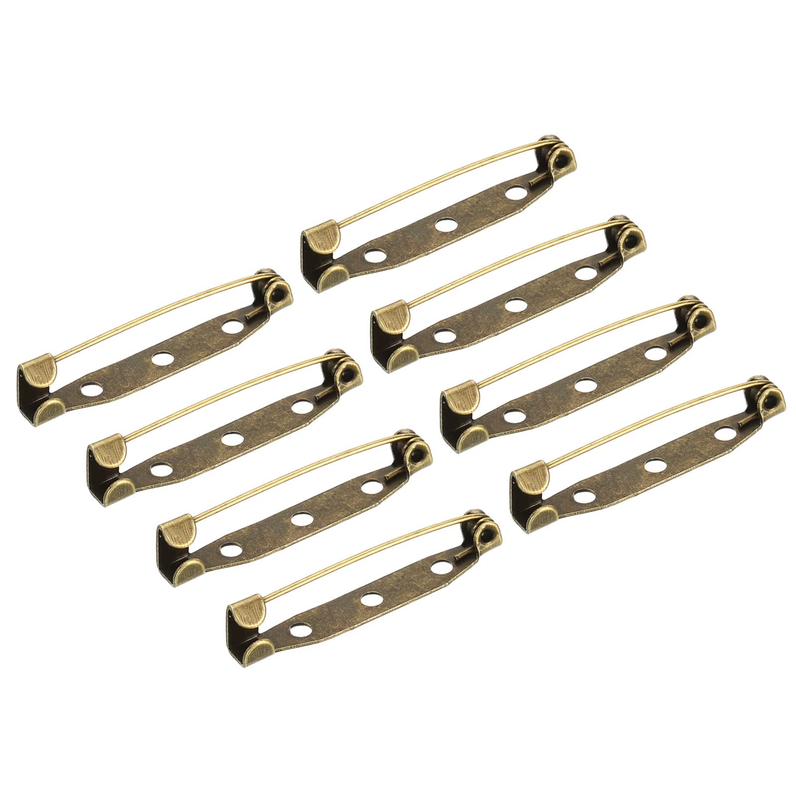 sourcing map 150Pcs Safety Bar Pins 35mm Brooch Clasp Pin Backs for ID Badges Name Cards Tags DIY Craft, Bronze Tone