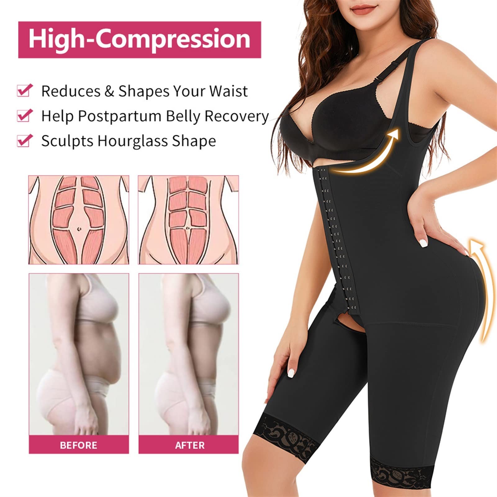 MOCHAMIK Body wyszczuplają dla kobiet Body wyszczuplają brzuch Plus Size dla kobiet
