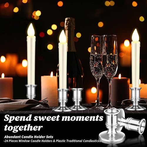 Miniatura 5 de Portavelas cónicos para ventana, candelabros tradicionales de plástico para centro de mesa, base de vela para Halloween, Navidad, boda, mesas de