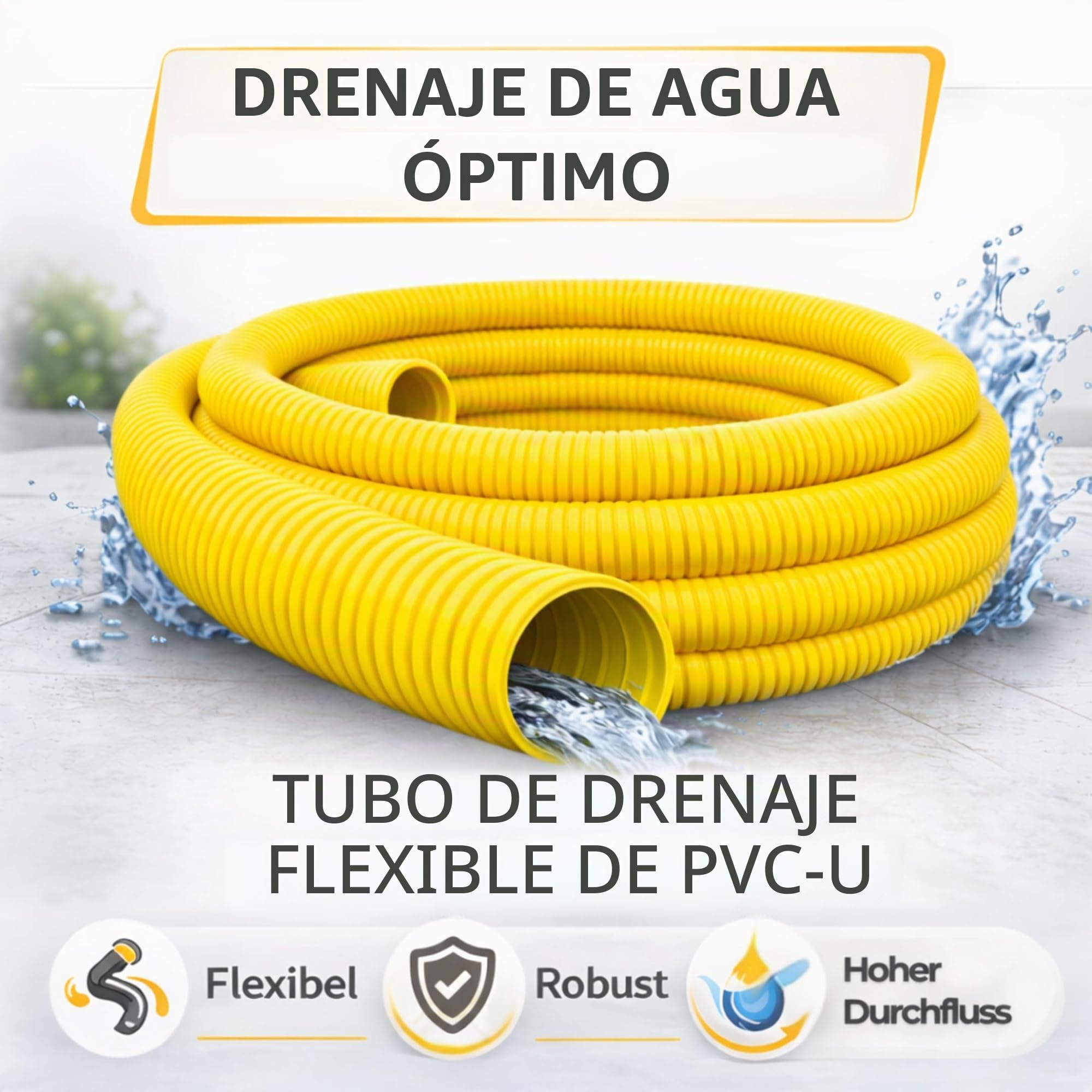 Doubl eyou g & B® Tubo de drenaje DN 80 perforadas drenaje