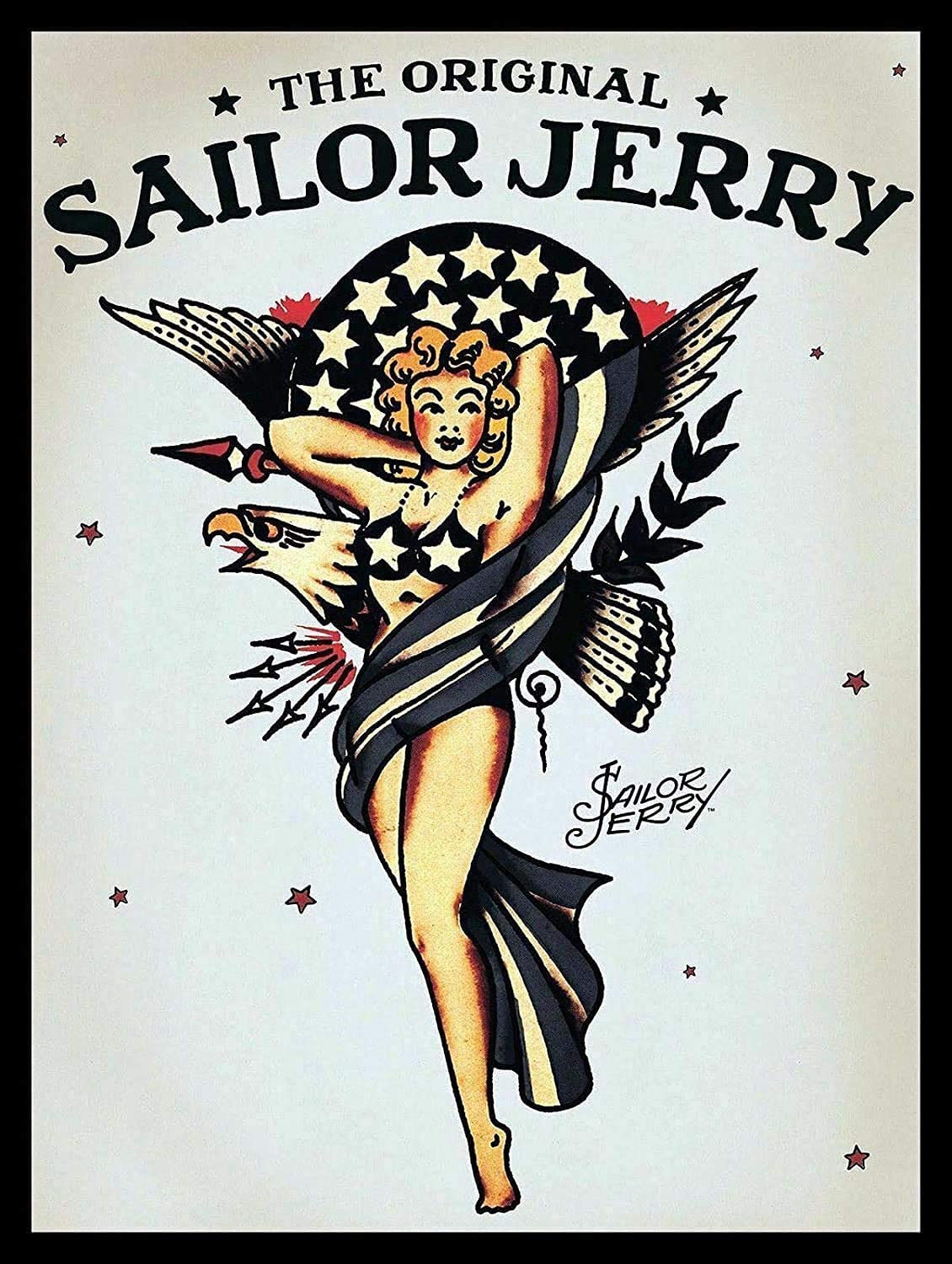 The Original Sailor Jerry, Plaque Retro Art Printed Metal Sign Vintage Sign Tin Metal Sign 8X12 Inches