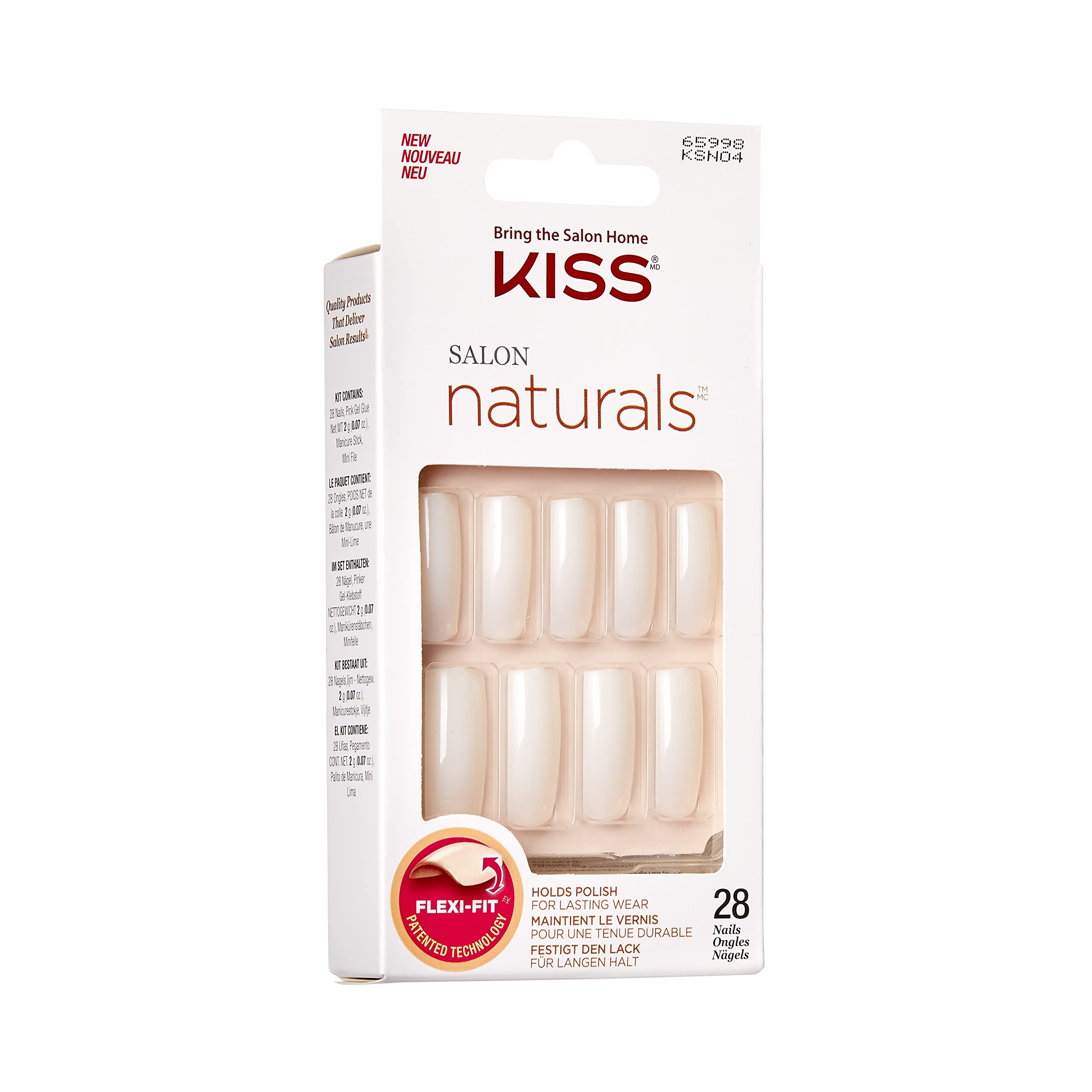 Kiss Salon Natural Nail - Go Rouge (Packung mit 5)