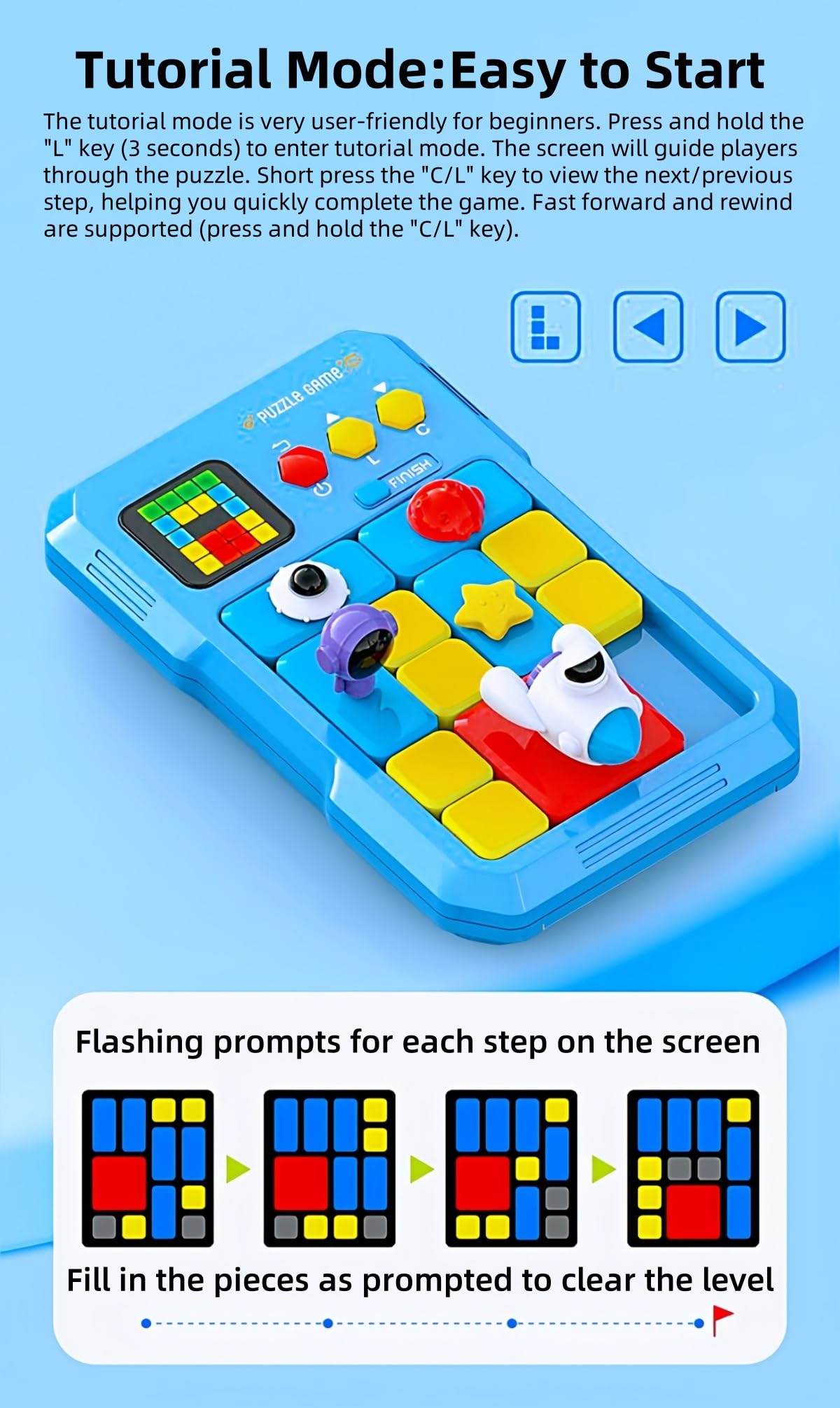 CZT 3D Smart Huarong Road Juego de Escape Laberinto y Rompecabezas Electrónico para Niños Juego Padres e Hijos Bloques de Construcción Digitales Regalo de Cumpleaños/Festividades Apto para Ocio
