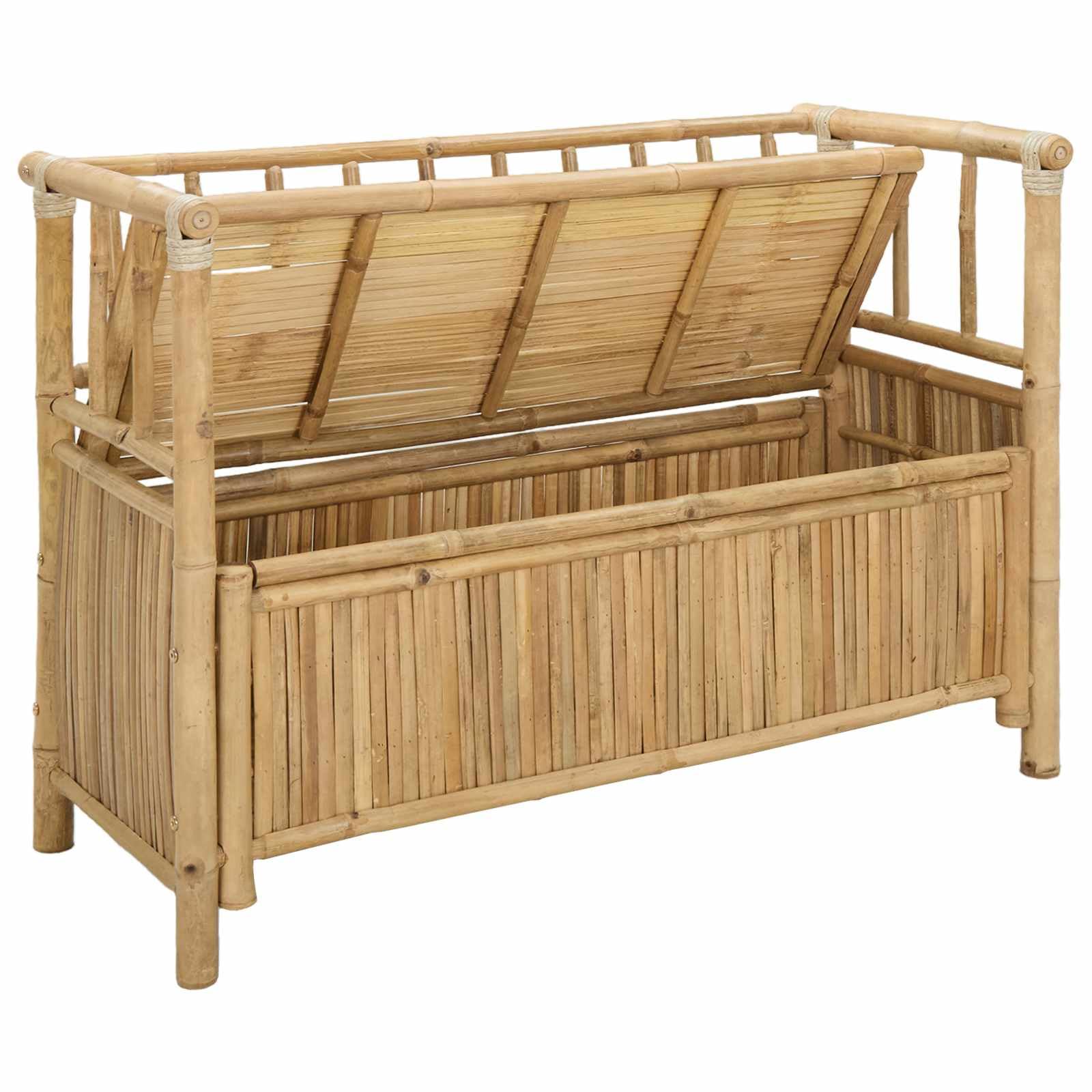 Szafka ogrodowa Ławka 110 x 47 x 80 cm Bambus naturalny prostokątny