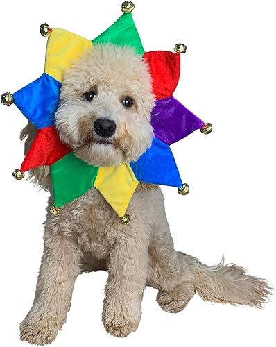Miniatura 2 de ComfyCamper Disfraz de payaso bufón para perro pequeño, mediano y grande, cachorro, gato, gatito, disfraces lindos y accesorios de ropa  Collar para