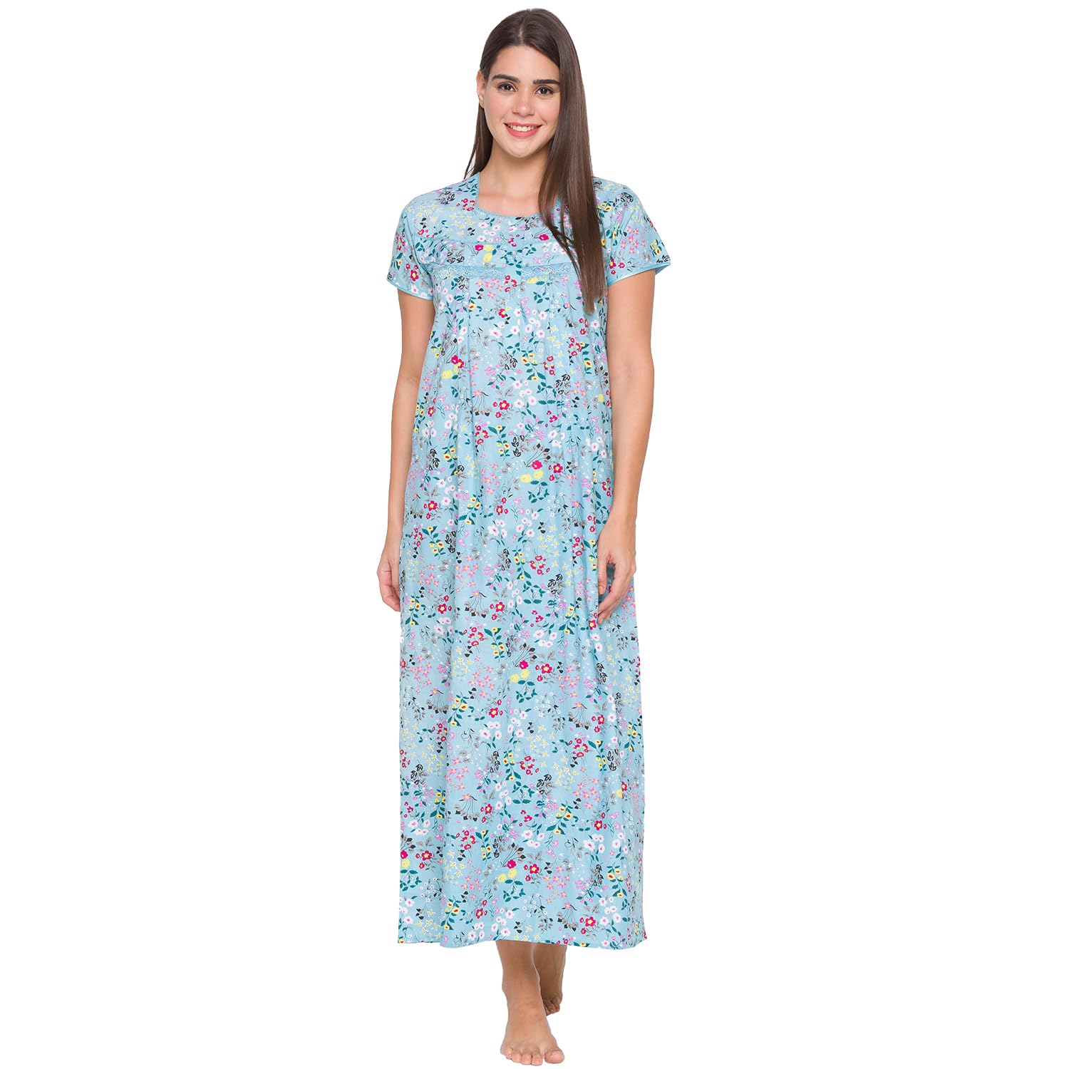 AV2 Women's Cotton Floral Maxi Maternity Nighty