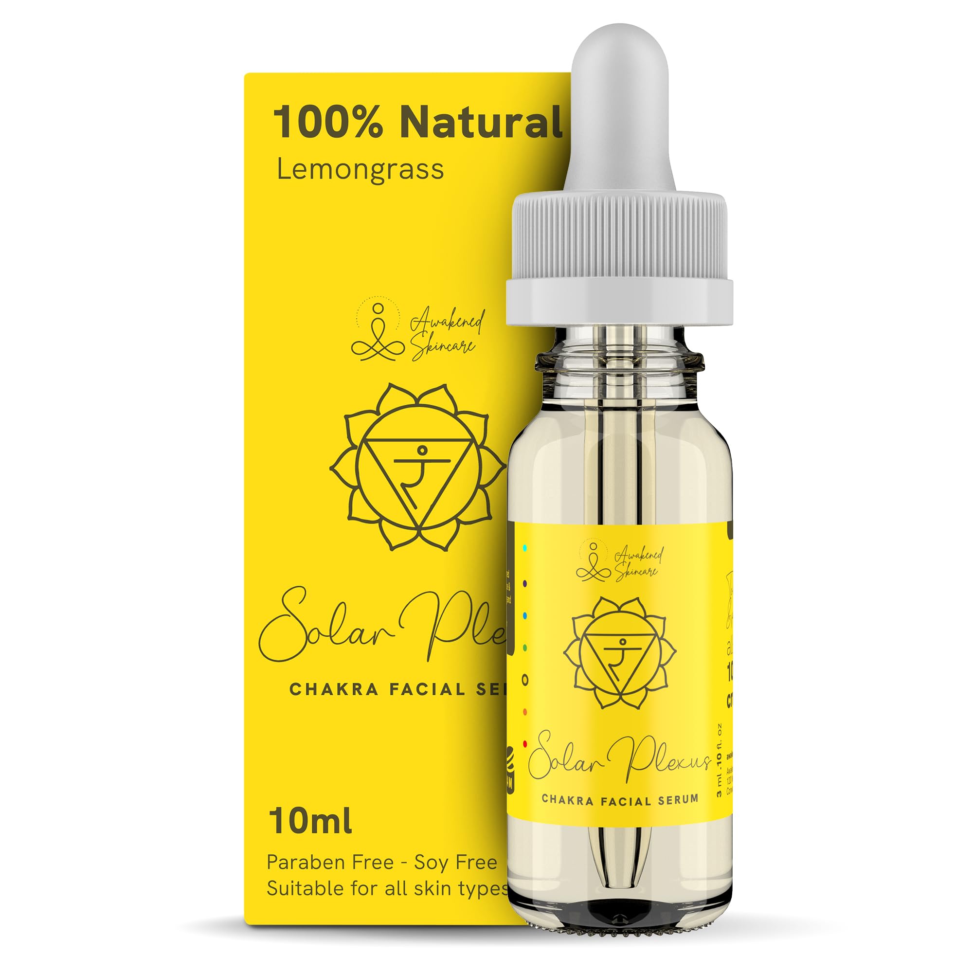 Solar Plexus Chakra Facial Serum Essential Oil Blend, Natural & Organic Moisturizing Serum for Face with Sunflower, Argan, Apricot, Lemongrass Oils for Spiritual Journey, Peace, Deeper Connection