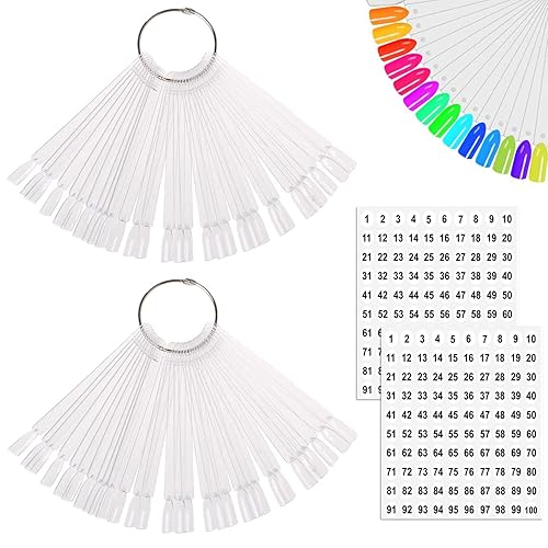 Miniatura 1 de JASSINS 100 piezas transparentes en forma de abanico de uñas postizas Swatch Sticks de esmalte de uñas práctica de exhibición de arte consejos de