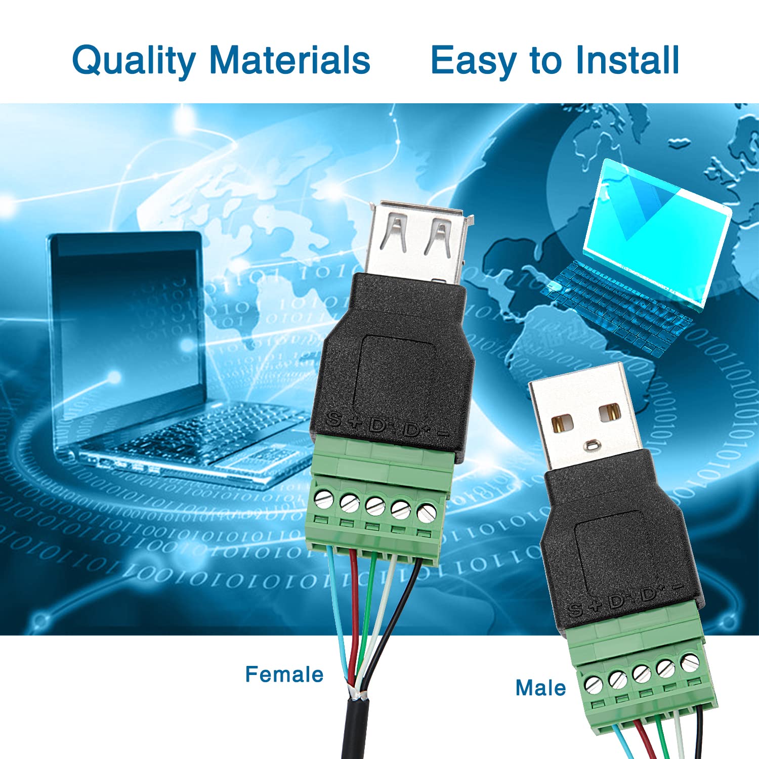 BIlinli USB 2.0 Tipo A Maschio/Femmina A Vite 5P Con Connettore - Foto 9