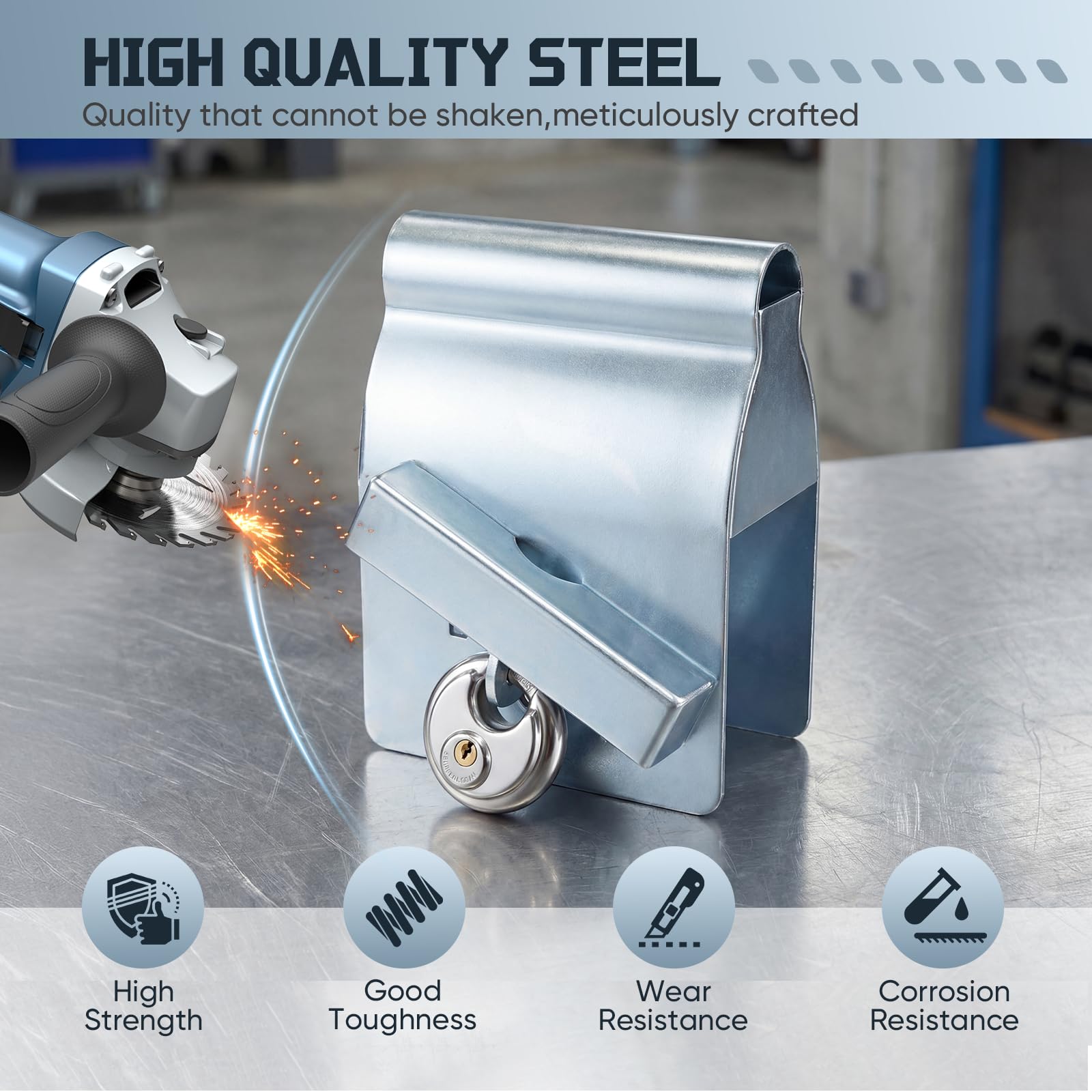 Universal Trailer Hitch Lock, Featuring Anti-Theft Security and Weatherproof Performance, Trailer Coupler Lock with Cover Design for Securing RV’s, Horse Trailers, Tool Trailers and More — view 3