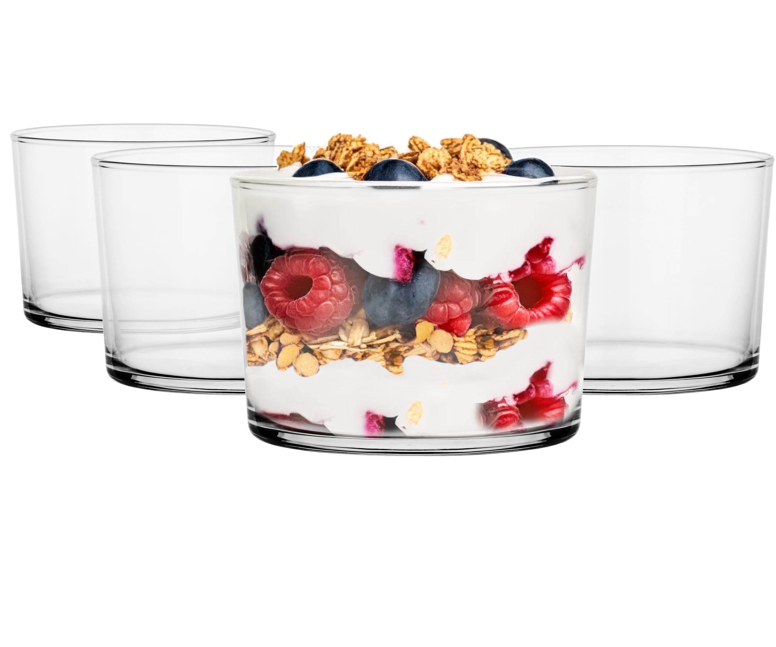 Glasmark Krosno 1992 Colourless / Transparent Set Of 4 Glass Ice Cream Bowls, 150 Ml, Dessert Bowl, Dishwasher Safe, Colourless/Transparent