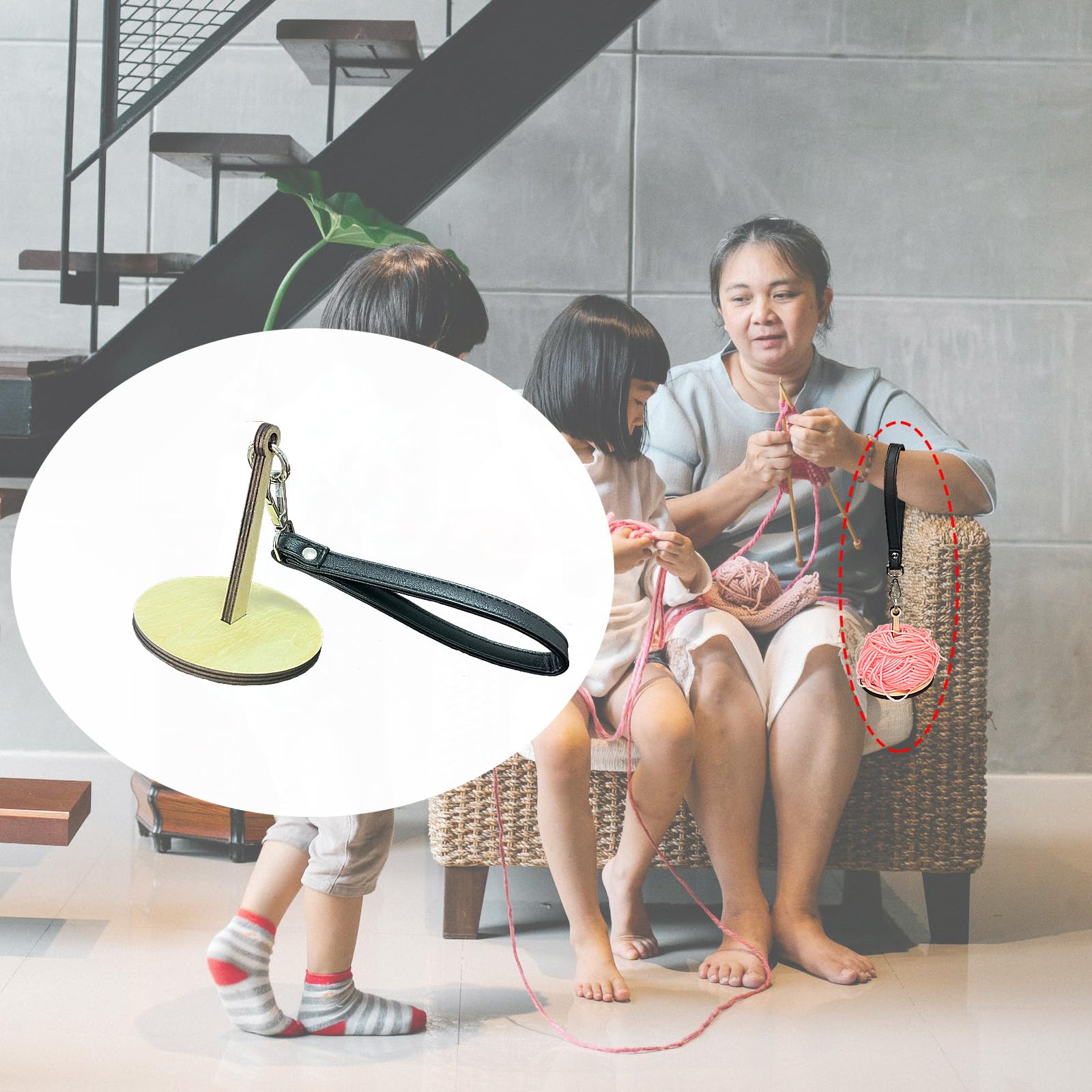 Poignet Fil Titulaire Portable En Bois Spinner Léger Compact