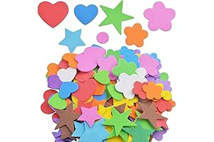 Glitter Foam Stickers for Kids, Assorted Size, 140 Pieces