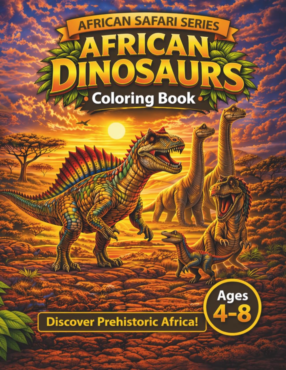 African Dinosaurs Coloring Book: Discover Prehistoric Africa (African Safari Adventures Coloring Books)
