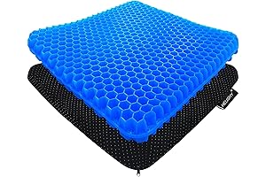 SurePromise Gel Seat Cushion for Long Sitting, Prevent Tailbone, Back, Coccyx Pain Relief