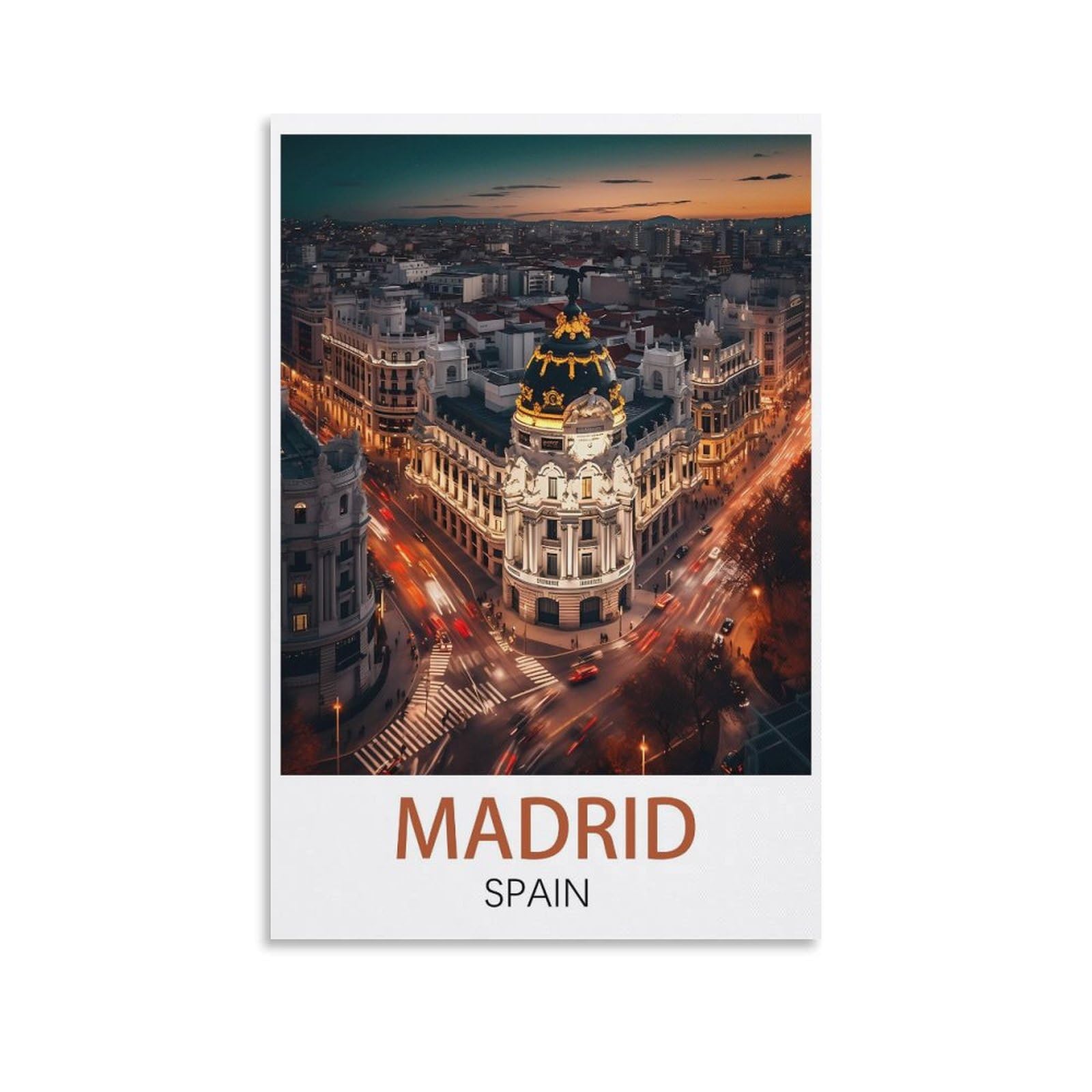 EZMLFA DIY Diamond Painting,Madrid Spain 5D Landscape Diamond Painting Kits for Adult, Gem Art Crystal Art Kits for Adults, for Home Wall 30x40cm