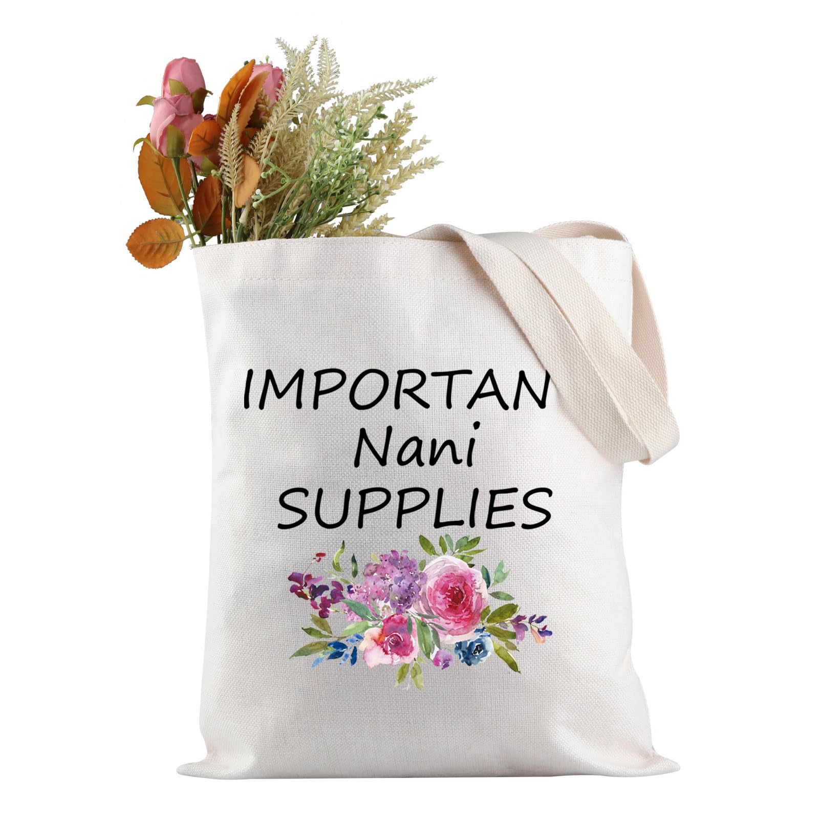 Important Nani Supplies Tote Bag Grandma Birthday Gift Babysitting Bag Nani Travel Gift Canvas Tote Bag