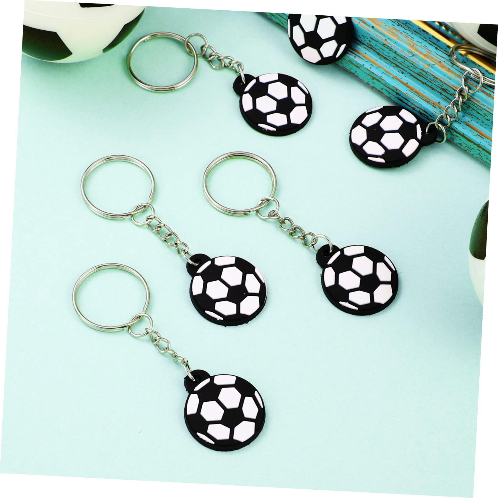 Toddmomy Fußball Schlüsselanhänger Pvc Soft Touch Sportliche Fußball Anhänger Mit Metallring Für Auto Und Rucksackschlüssel Leicht Und Strapazierfähig
