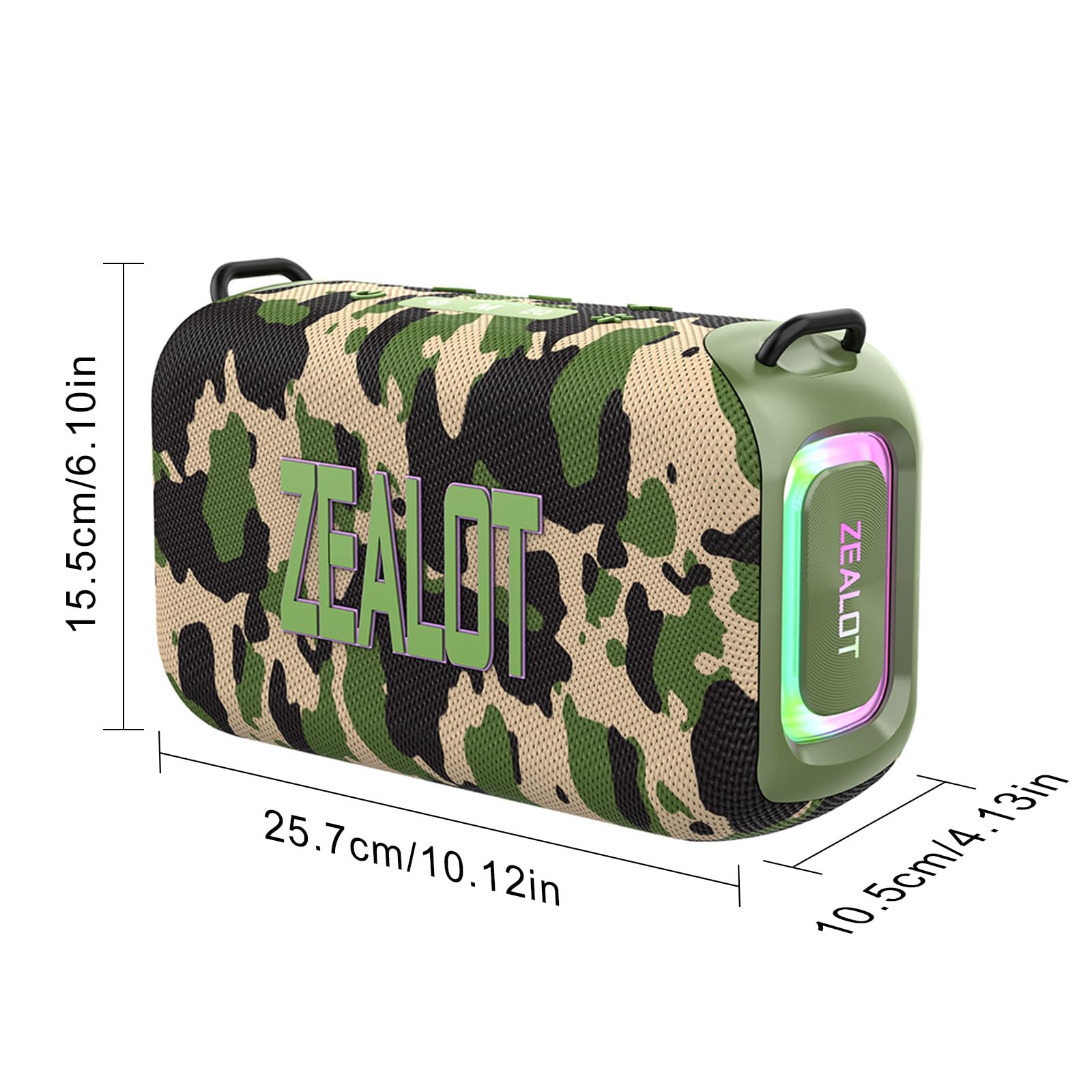 Docooler S85 przenośny bezprzewodowy głośnik BT 5.3, 50 W, wzmocniony głośnik basowy z kolorowym światłem RGB, regulowany tryb EQ, odtwarzanie kart TF Aux, IPX6, wodoszczelny, na imprezy na świeżym