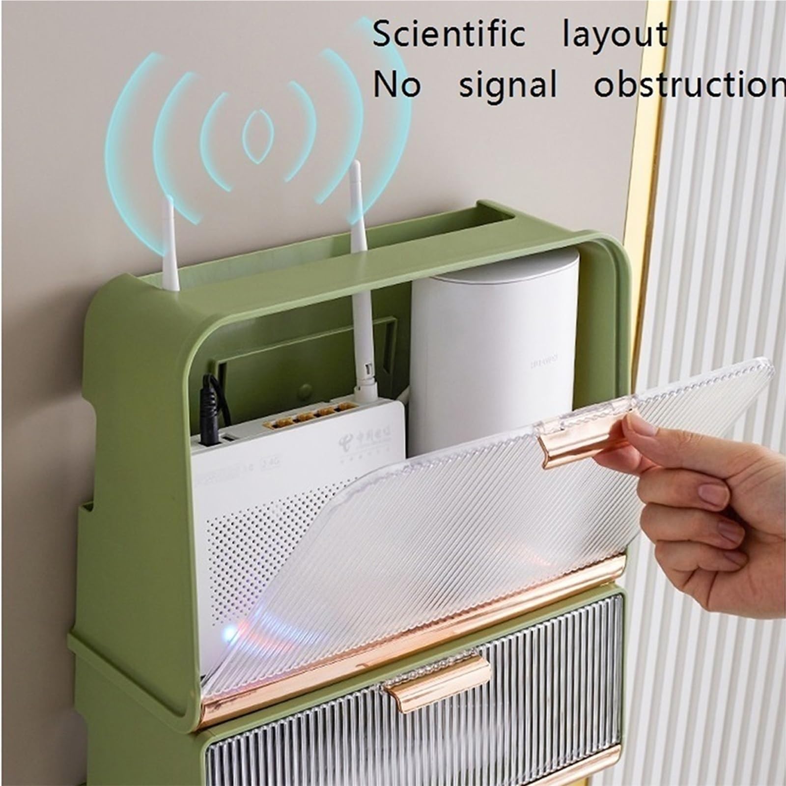 BoîTierde Rangement Mural pour Routeur Wi-FI, Meublede Rangement MultiméDia, Armoire Wi-FI pour Dissimuler Routeur Modem, Masquer Tableau éLectrique(Brown+Brown – Set)