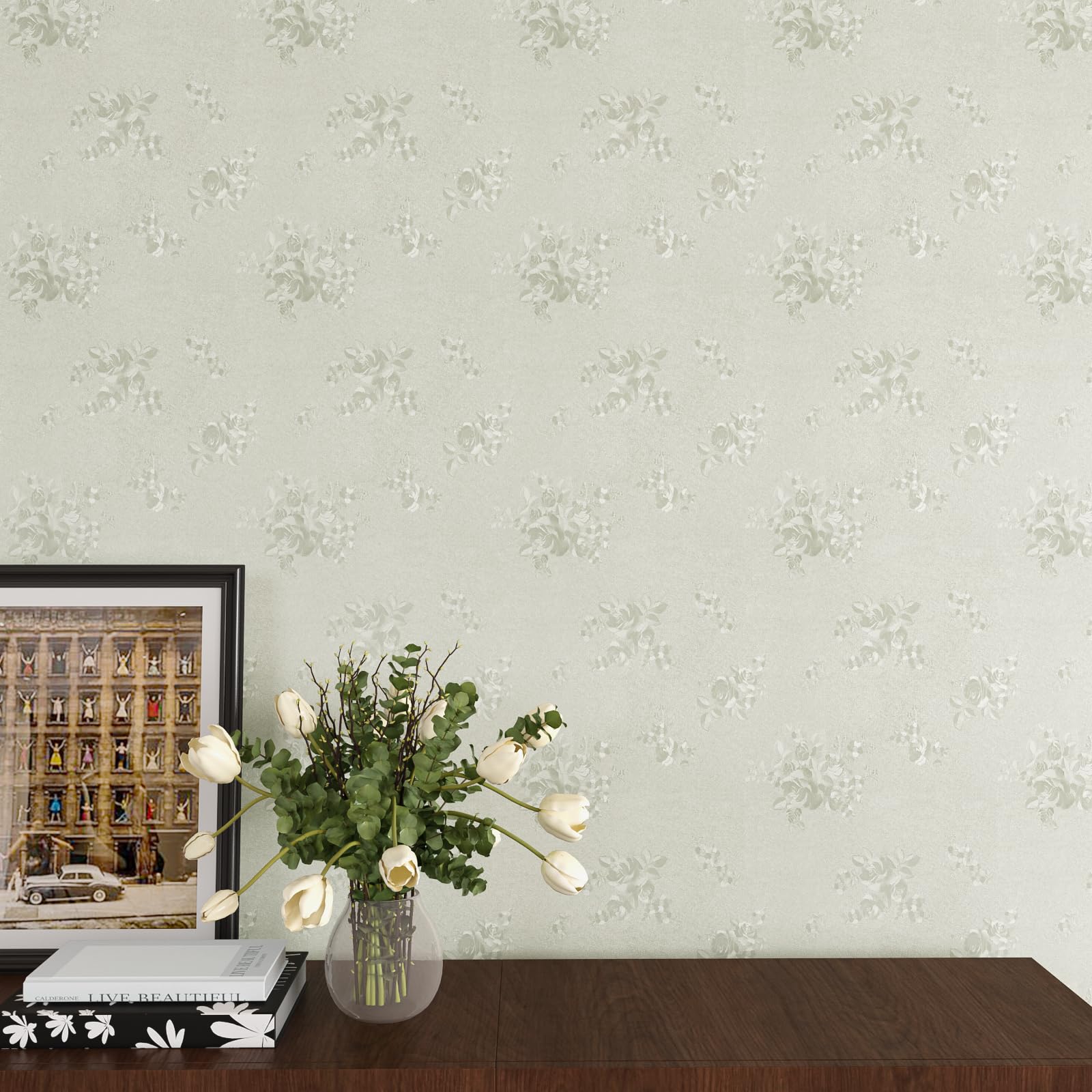 Papel tapiz blanco roto VaryPaper, renueva tus paredes con elegancia seda
