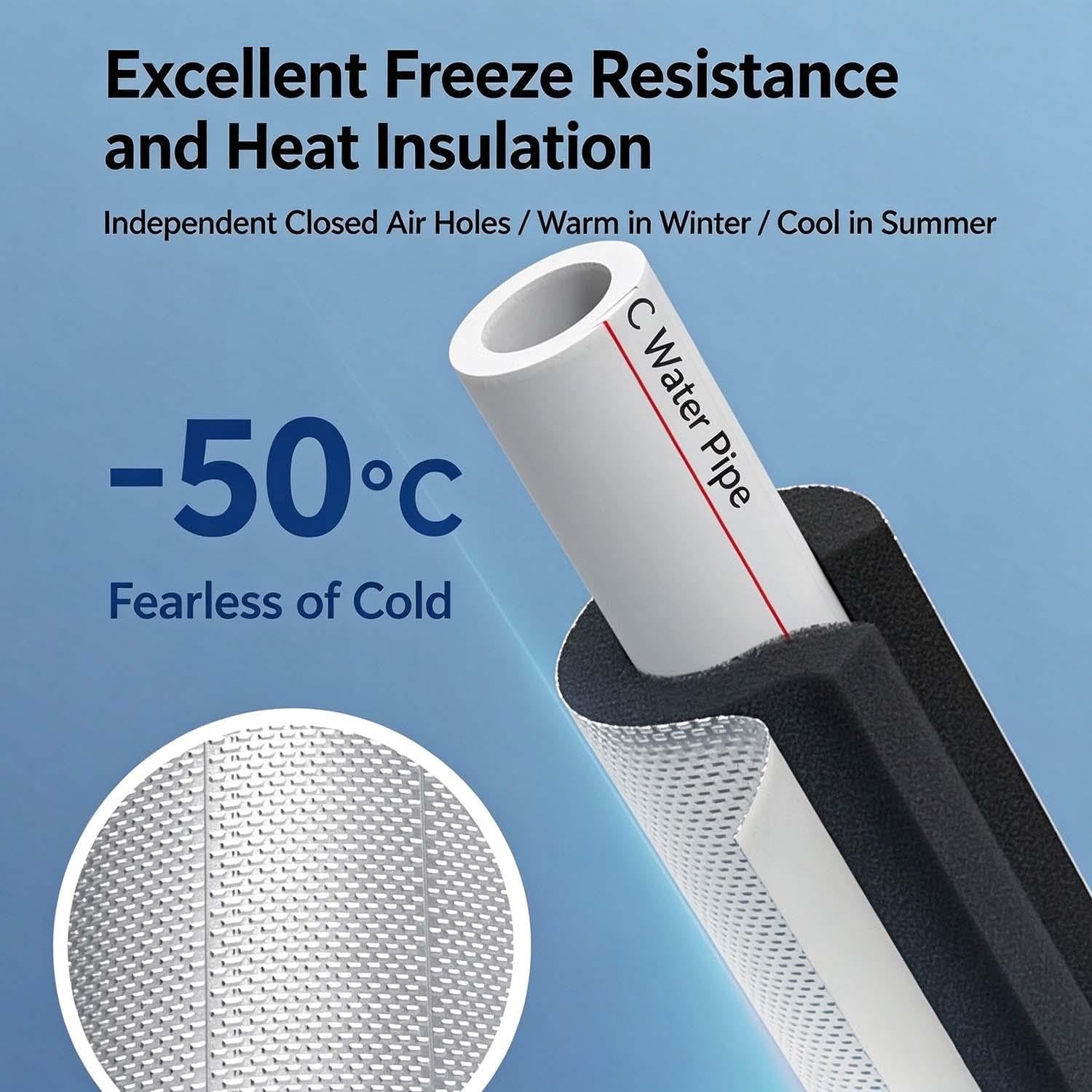 Schaumstoffrohr-Isolierung, ID 0,4–8,6 Zoll, Selbstklebendes Wickelschaumrohr Mit Aluminiumfolie, Hochisolierter Schlauch Für Warmwasserbereiter(Thickness20mm,ID219mm/8.6in)