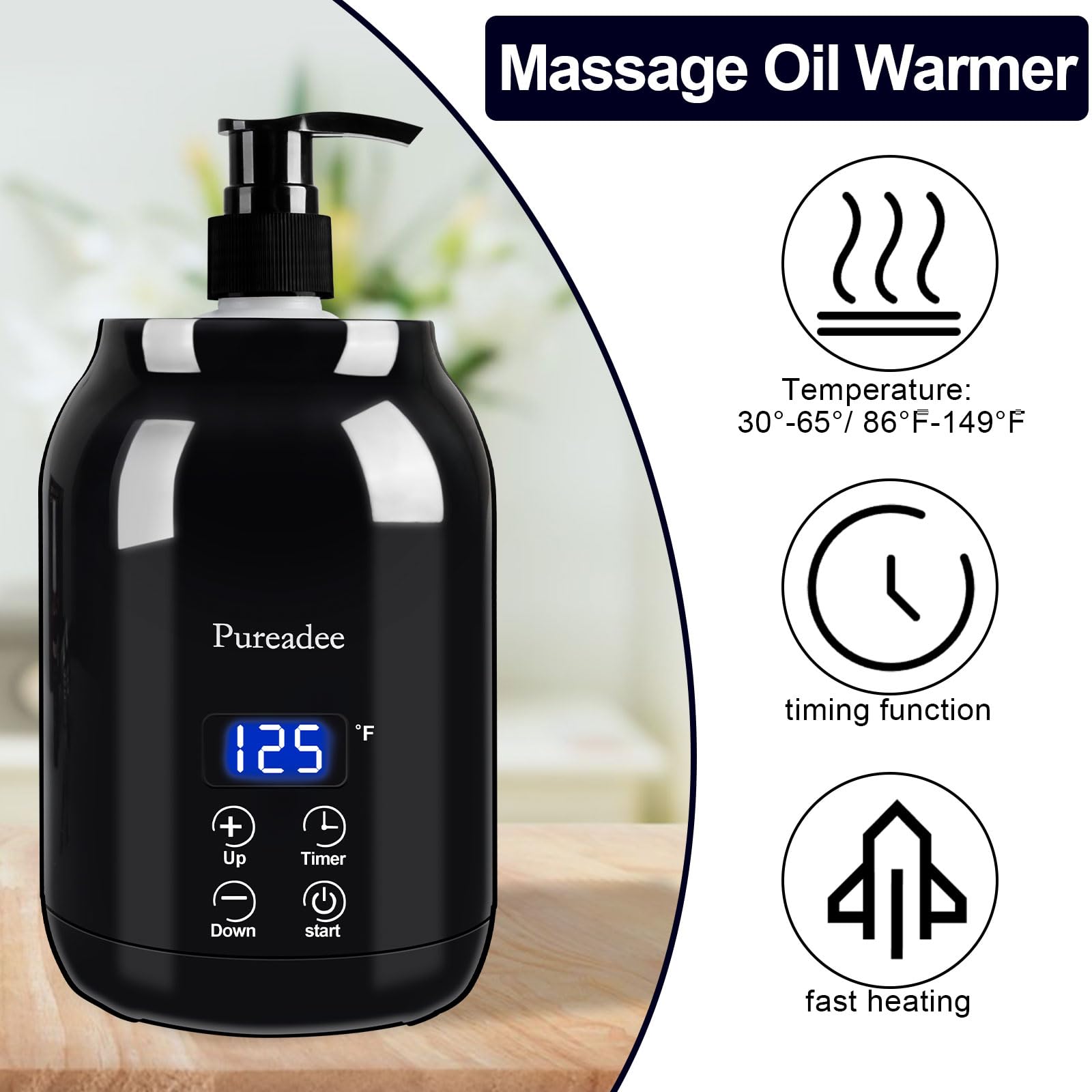 Scaldaolio da massaggio, scaldabagno per massaggi, per massaggi, salone, barbiere, casa, con due dispenser per bottiglie di olio